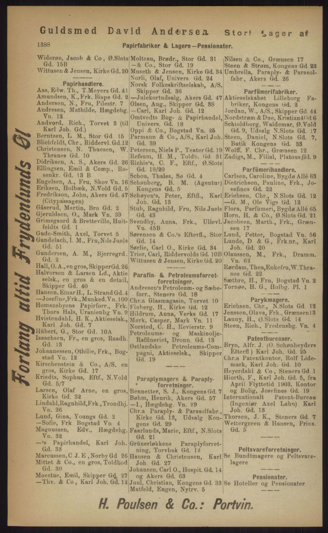 Kristiania/Oslo adressebok, PUBL/-, 1903, p. 1388