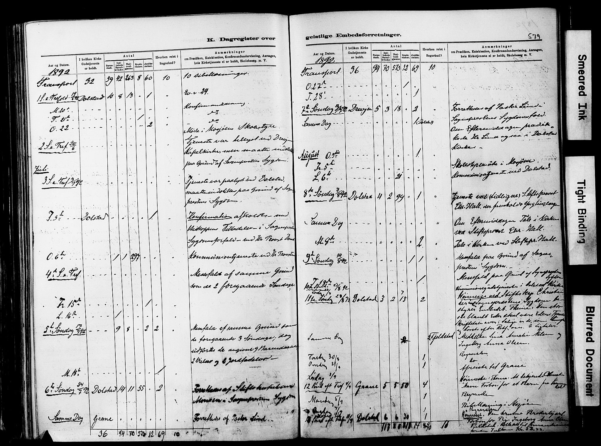 Ministerialprotokoller, klokkerbøker og fødselsregistre - Nordland, AV/SAT-A-1459/820/L0295: Parish register (official) no. 820A16, 1880-1896, p. 579