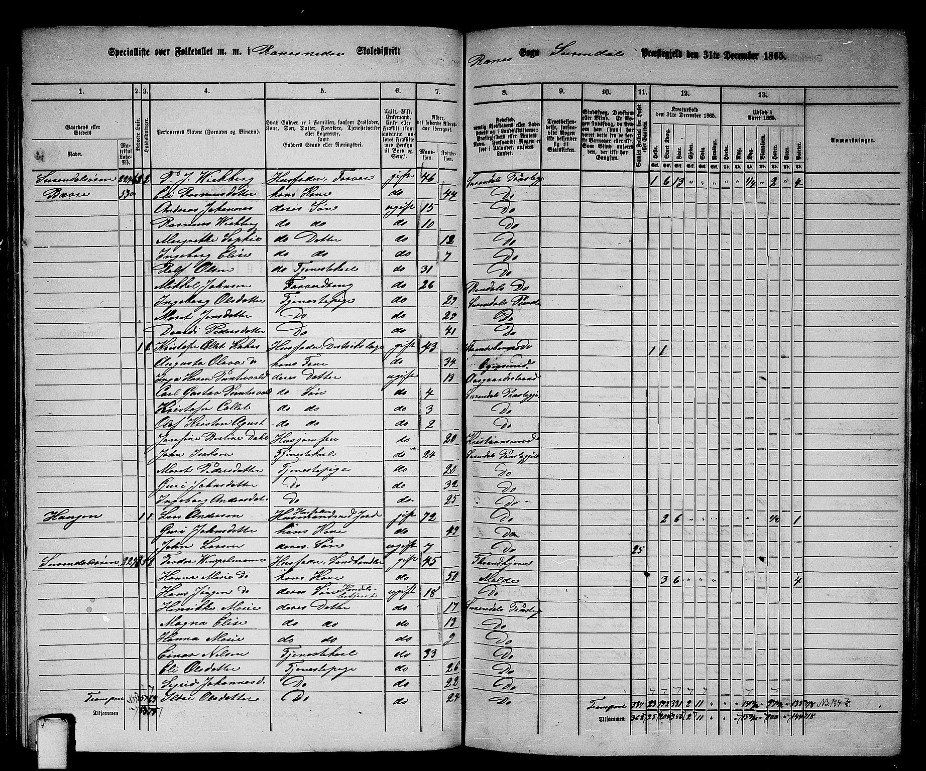 RA, 1865 census for Surnadal, 1865, p. 92