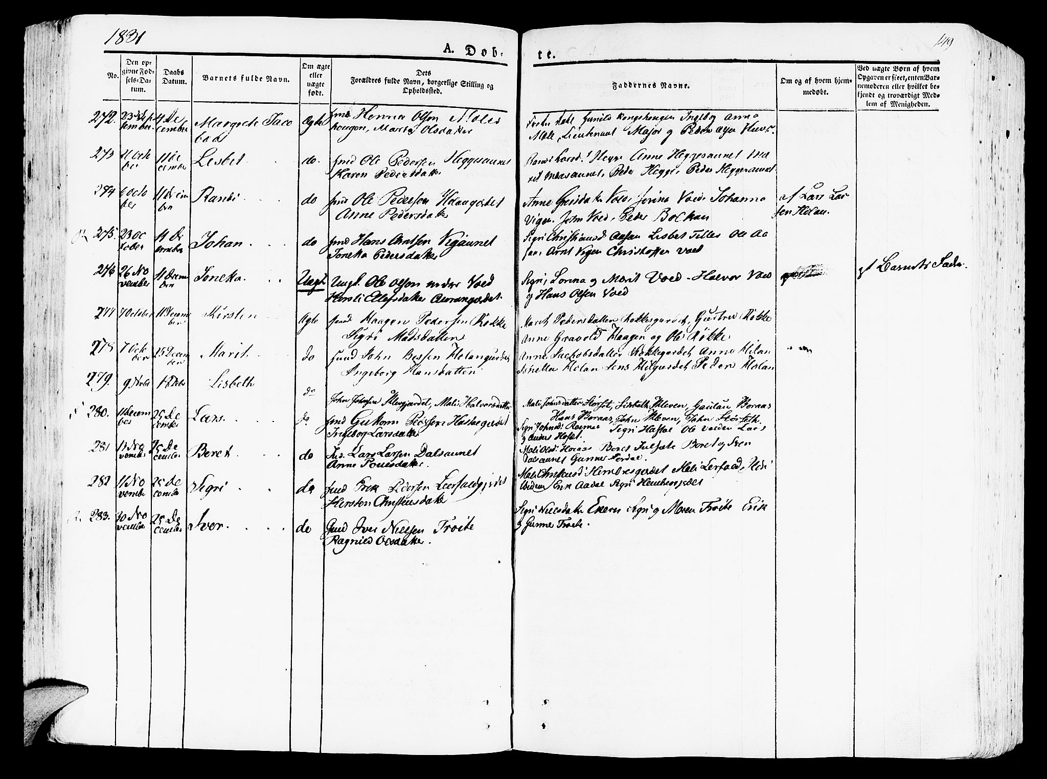 Ministerialprotokoller, klokkerbøker og fødselsregistre - Nord-Trøndelag, SAT/A-1458/709/L0070: Parish register (official) no. 709A10, 1820-1832, p. 149