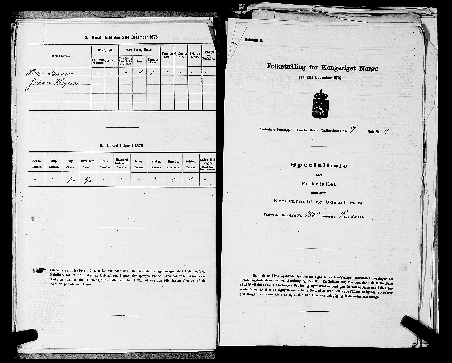 SAKO, 1875 census for 0613L Norderhov/Norderhov, Haug og Lunder, 1875, p. 1488