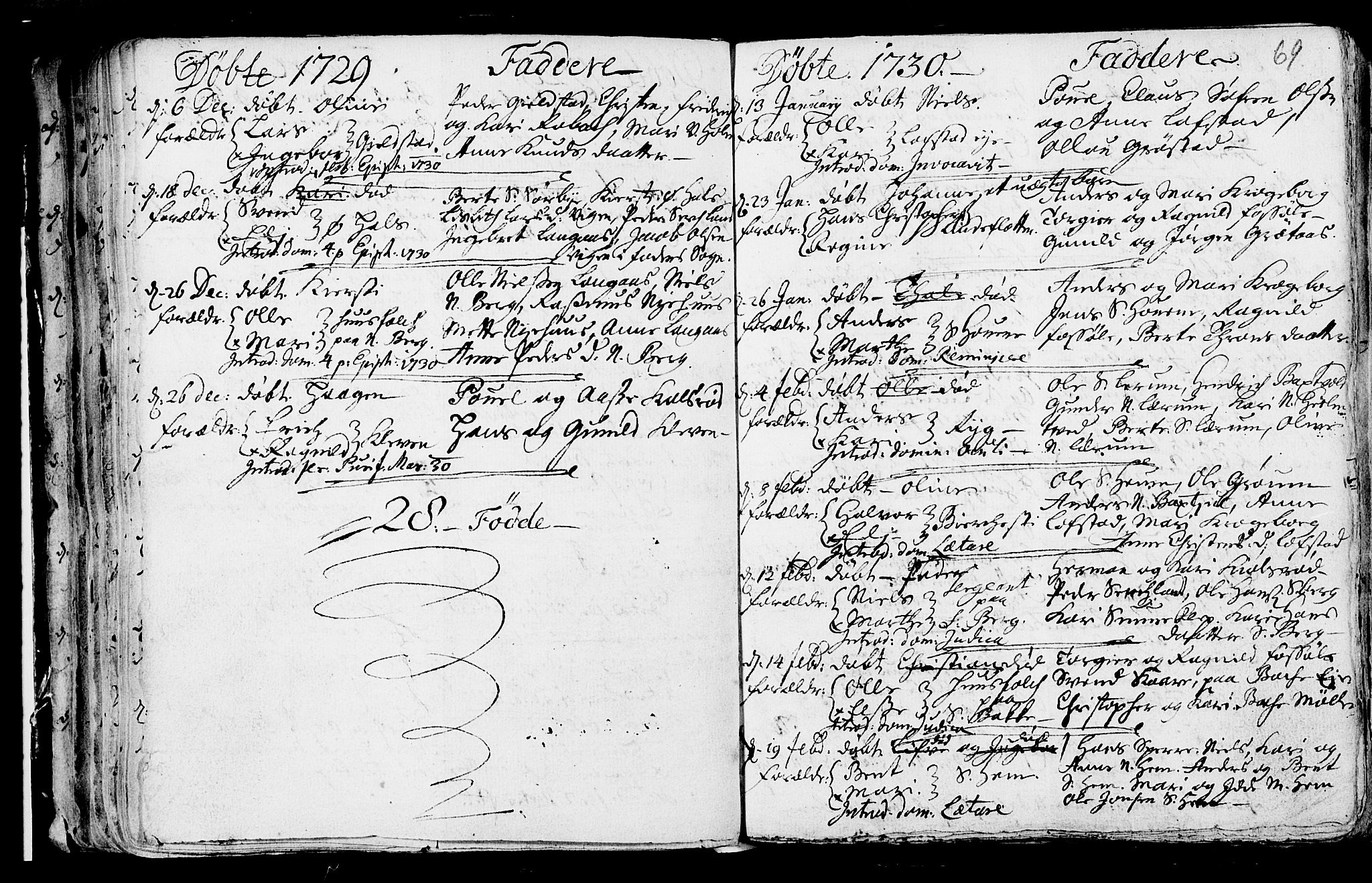 Våle kirkebøker, SAKO/A-334/F/Fa/L0002: Parish register (official) no. I 2, 1705-1732, p. 69