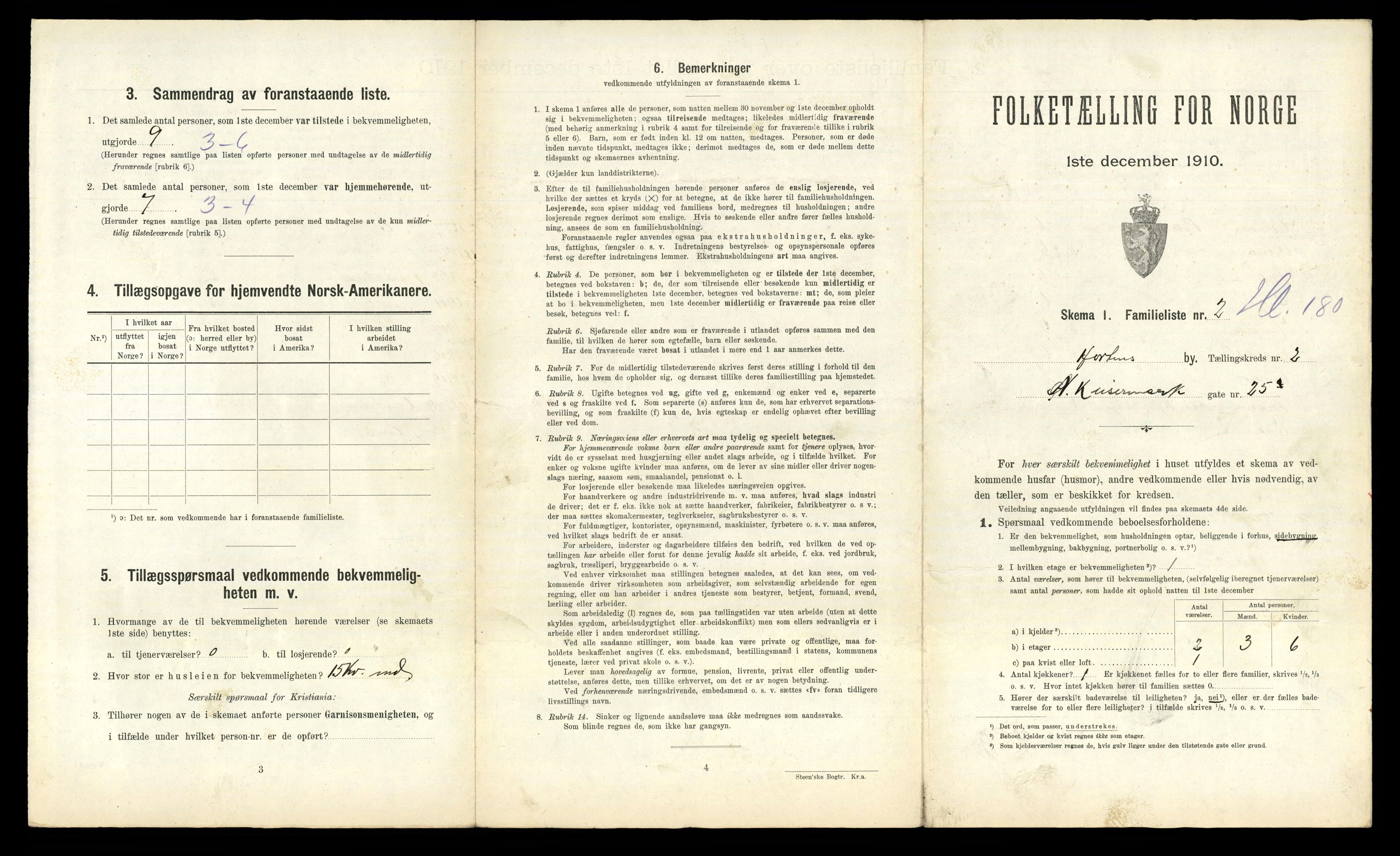 RA, 1910 census for Horten, 1910, p. 2358