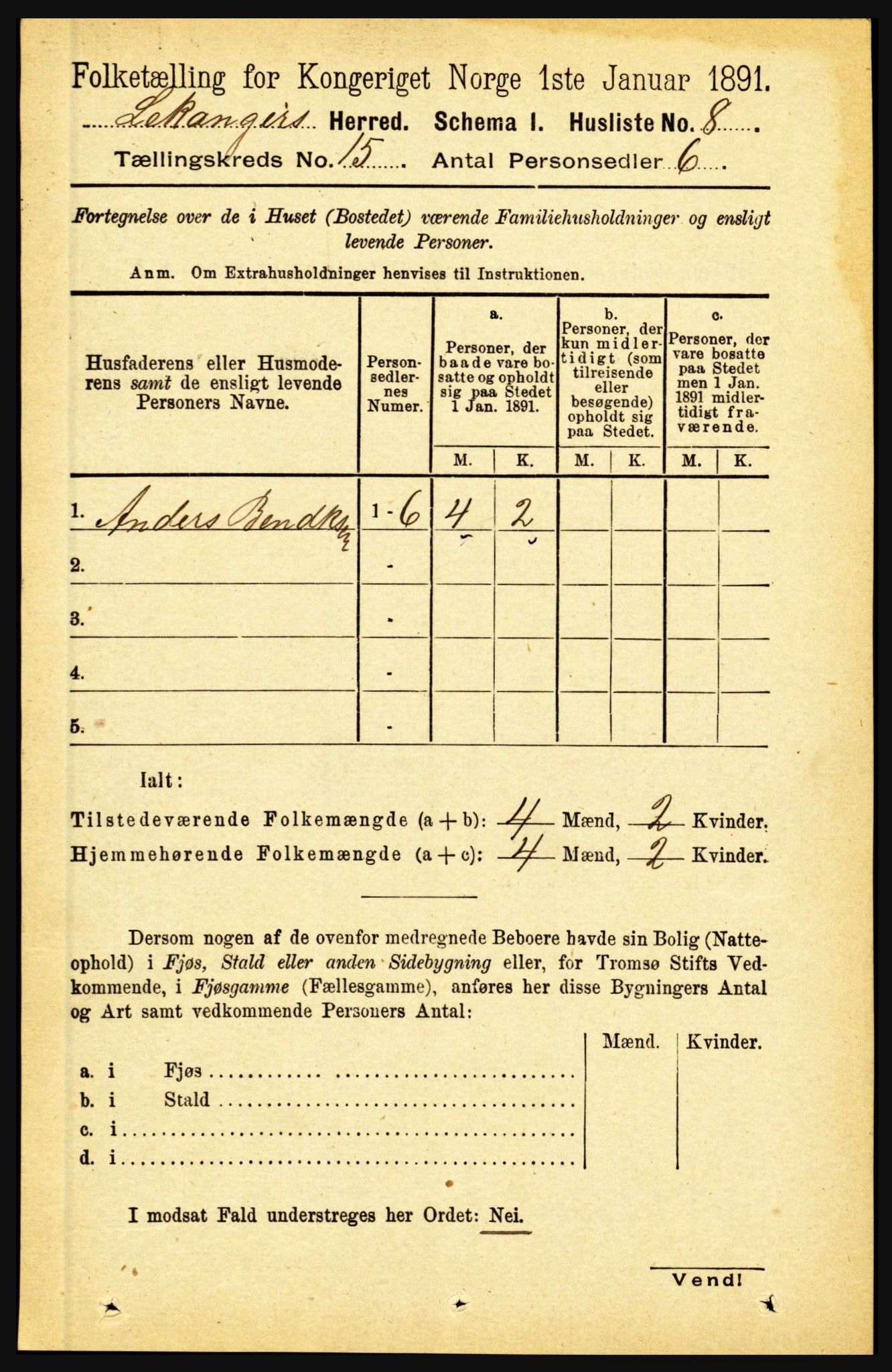 RA, 1891 census for 1419 Leikanger, 1891, p. 2831