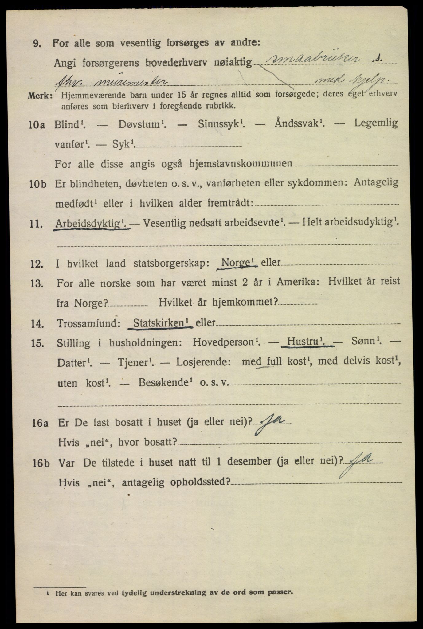 SAK, 1920 census for Herefoss, 1920, p. 931