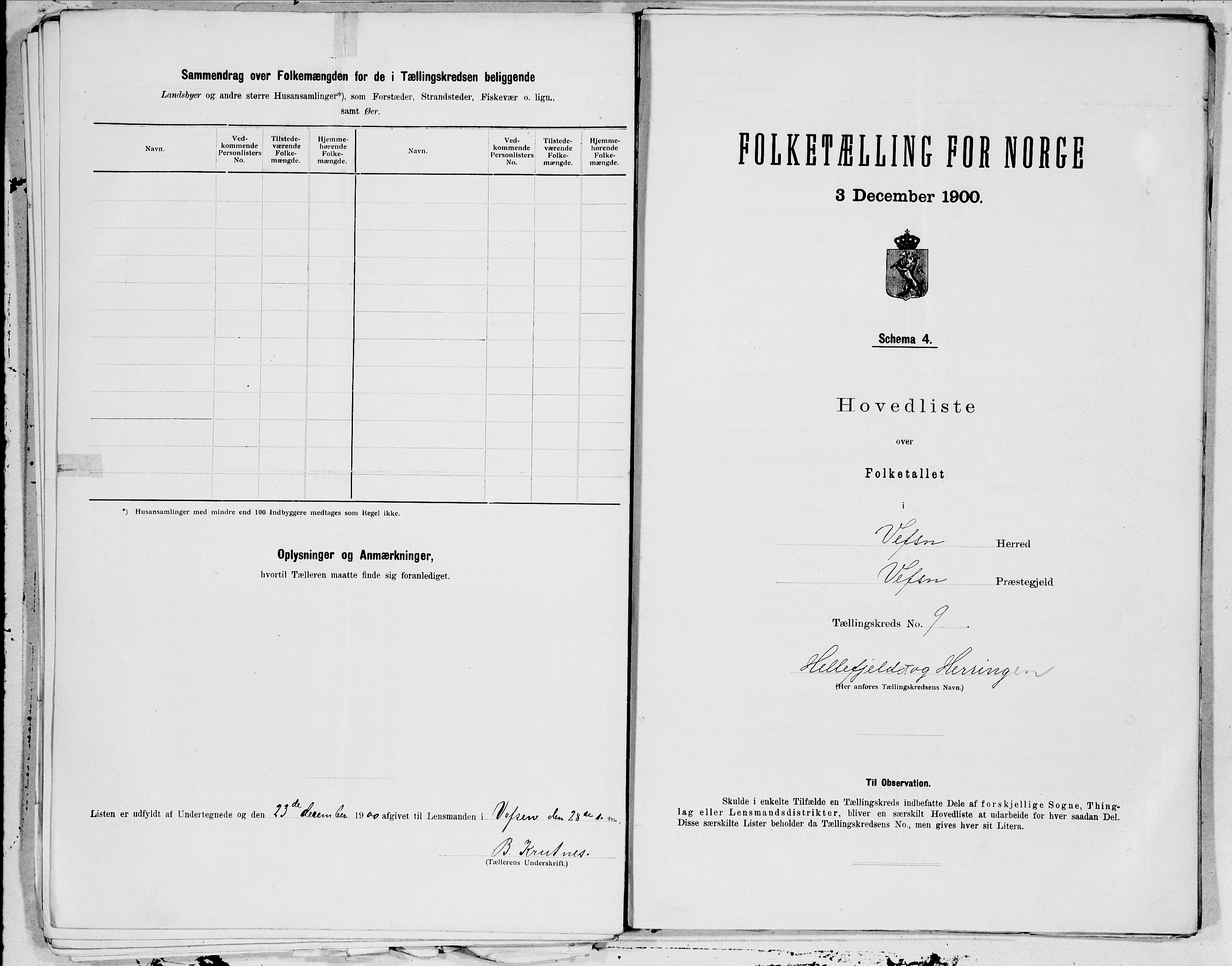 SAT, 1900 census for Vefsn, 1900, p. 18