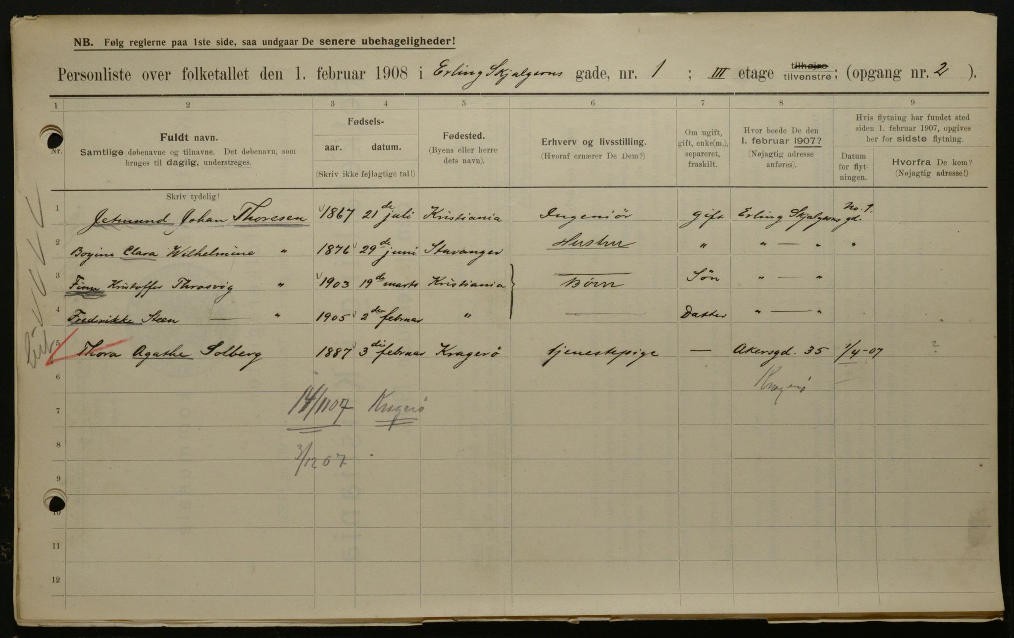 OBA, Municipal Census 1908 for Kristiania, 1908, p. 20073