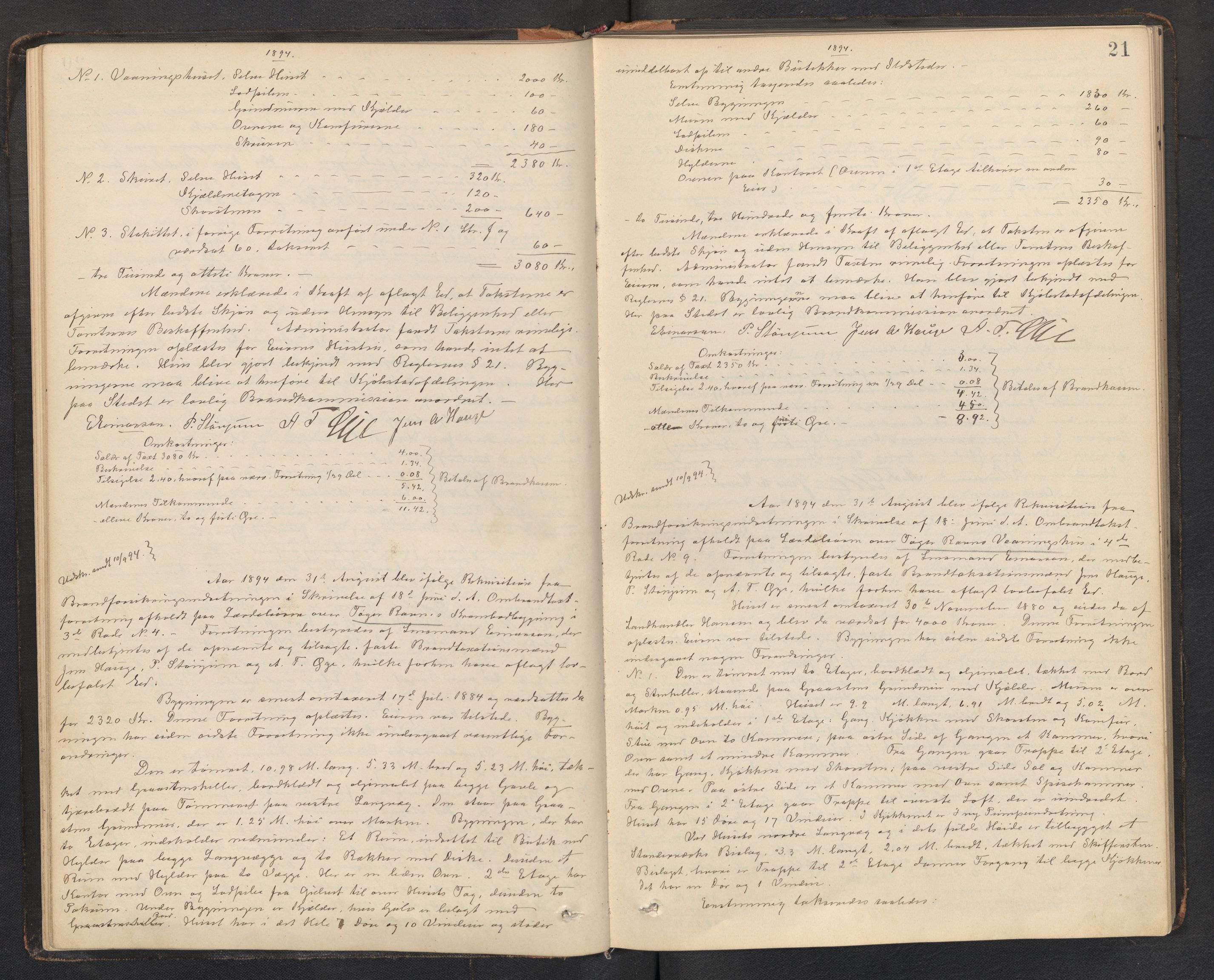 Lensmannen i Lærdal, AV/SAB-A-29401/0012/L0002: Branntakstprotokoll, 1890-1910, p. 20b-21a