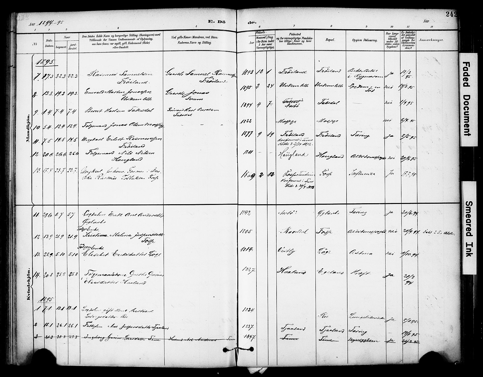 Lye sokneprestkontor, AV/SAST-A-101794/001/30BA/L0011: Parish register (official) no. A 9, 1893-1903, p. 242