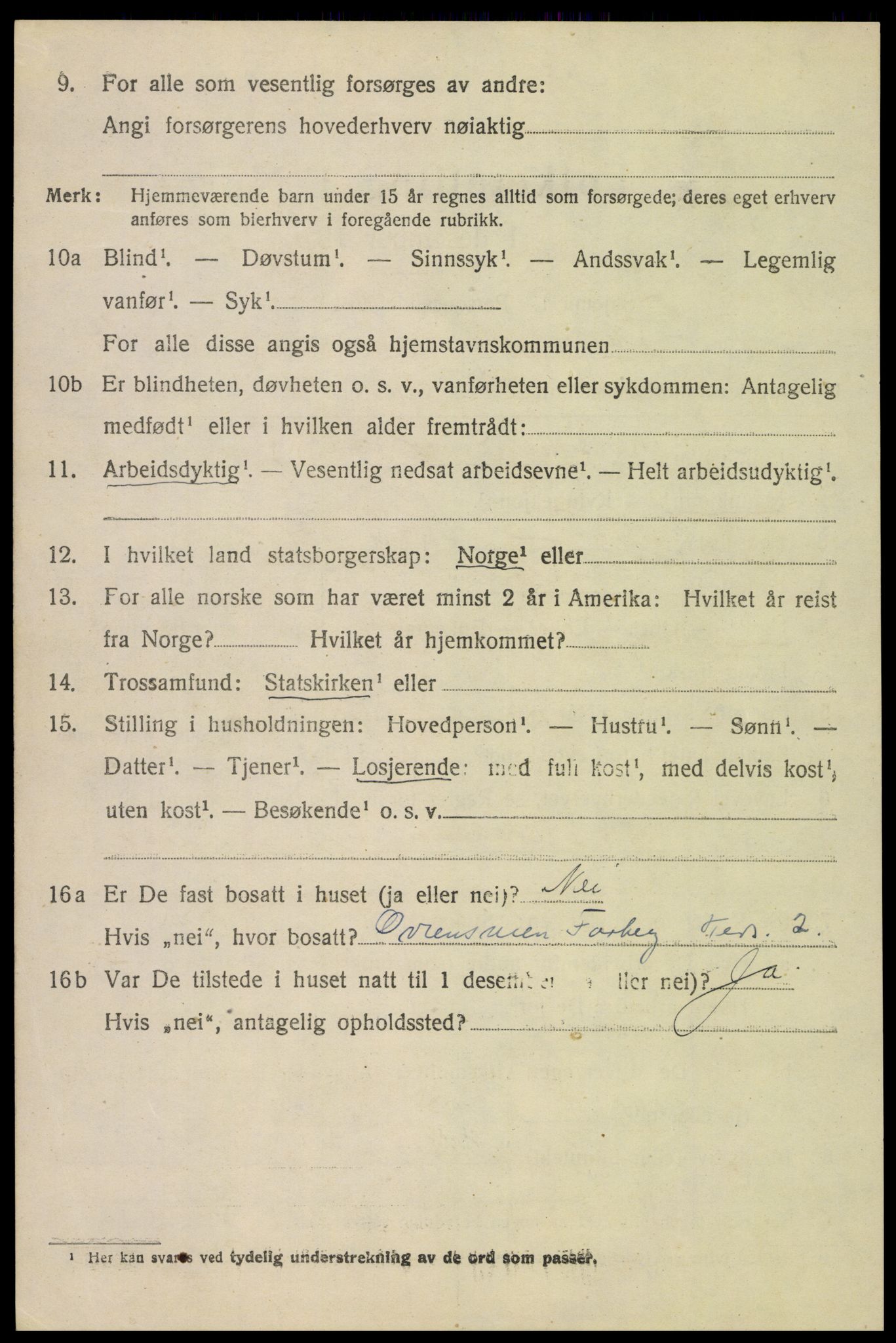 SAH, 1920 census for Fåberg, 1920, p. 15047