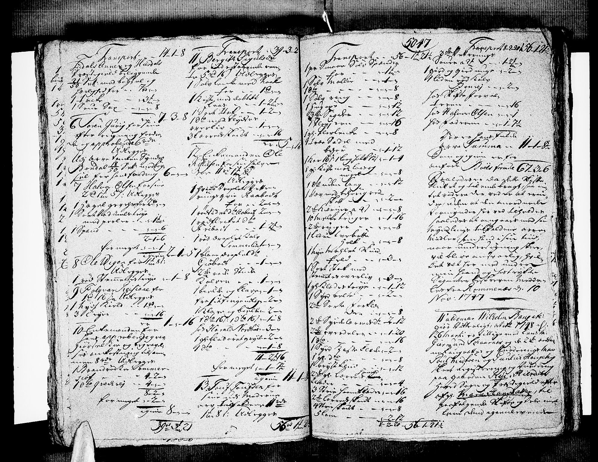 Nedre Telemark sorenskriveri, AV/SAKO-A-135/H/Hb/Hbb/L0007: Skifteprotokoll kopi, 1748-1750, p. 5046b-5047a