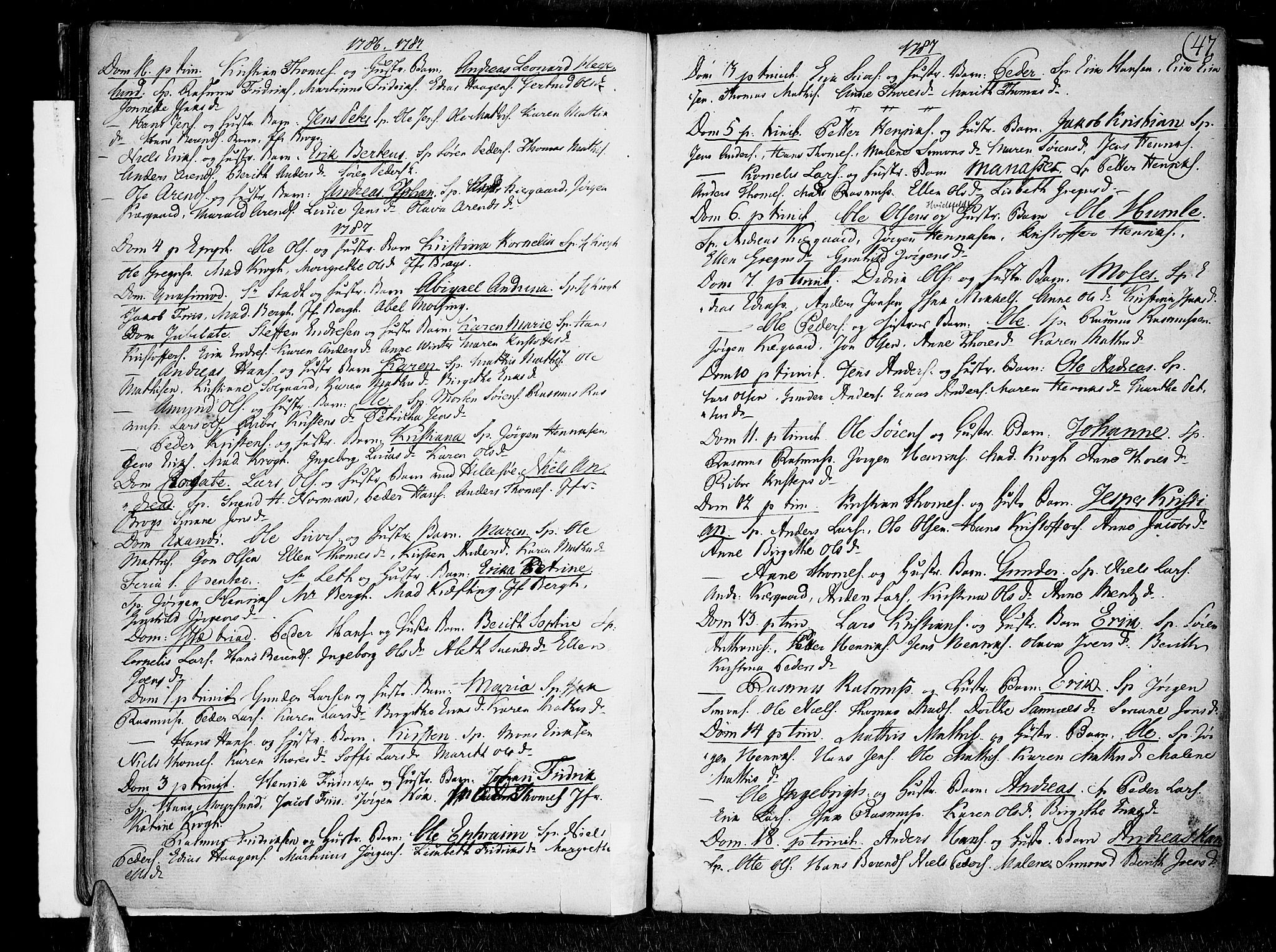 Lenvik sokneprestembete, AV/SATØ-S-1310/H/Ha/Haa/L0002kirke: Parish register (official) no. 2, 1784-1820, p. 47