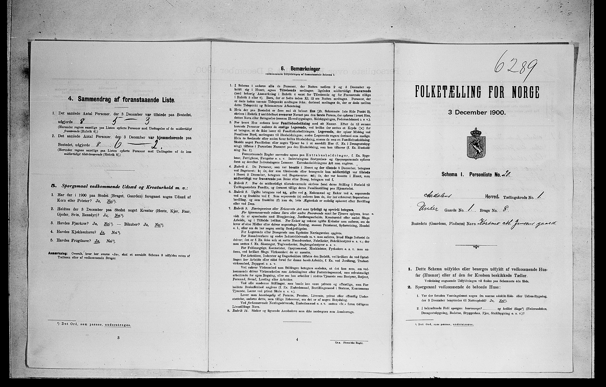 RA, 1900 census for Ådal, 1900, p. 126