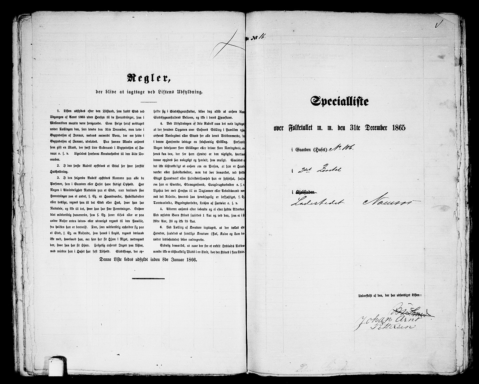 RA, 1865 census for Namsos/Namsos, 1865, p. 36