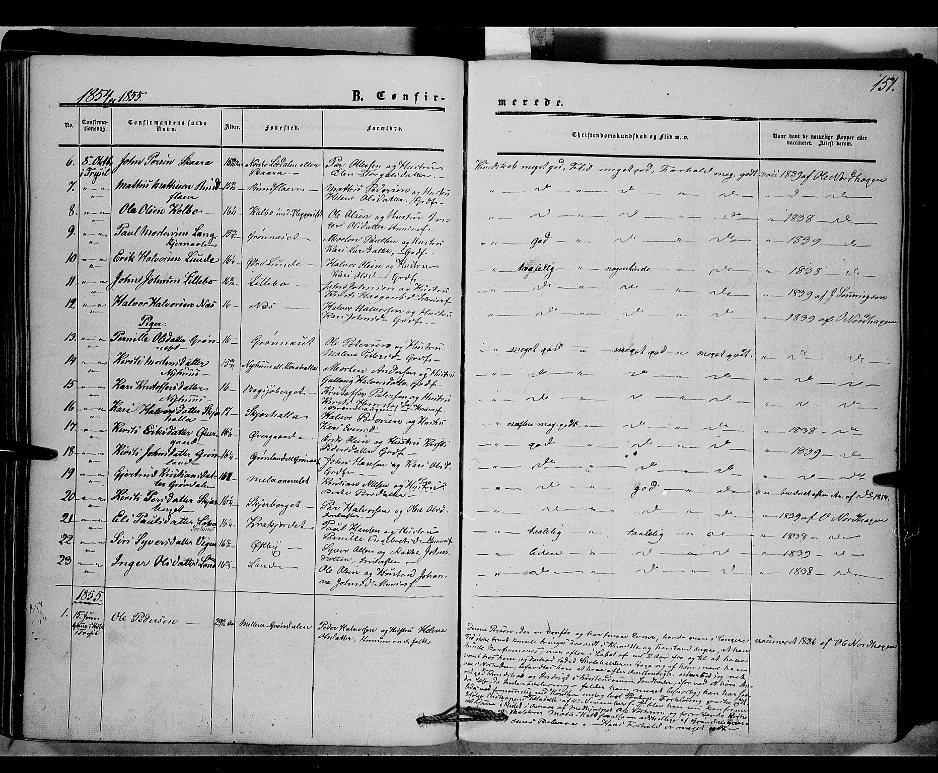 Trysil prestekontor, SAH/PREST-046/H/Ha/Haa/L0005: Parish register (official) no. 5, 1851-1865, p. 151