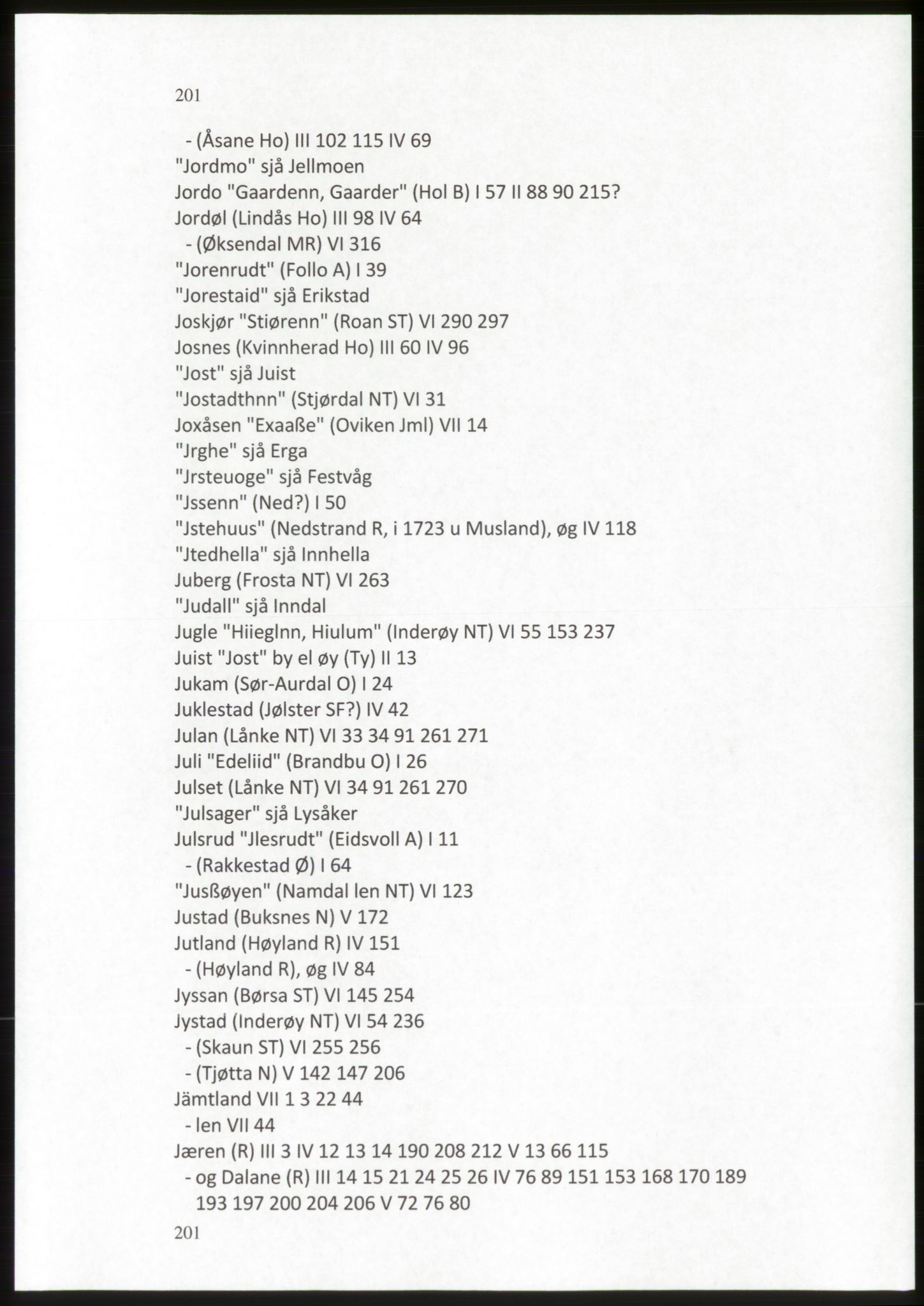 Publikasjoner utgitt av Arkivverket, PUBL/PUBL-001/C/0009: Stedsnavnregister, 1548-1567, p. 201