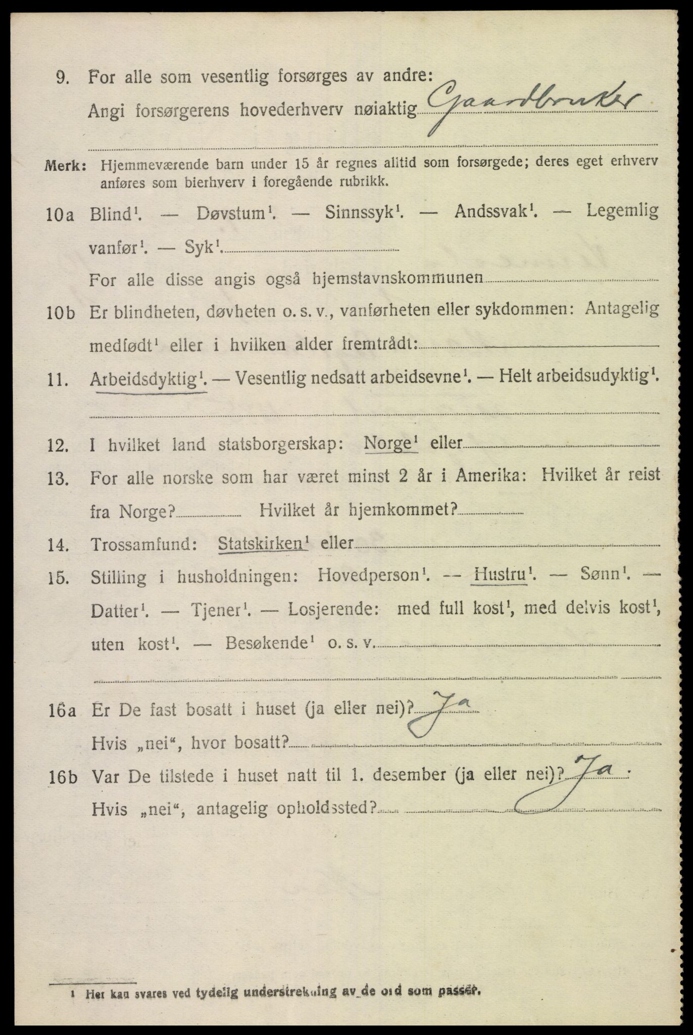 SAK, 1920 census for Vennesla, 1920, p. 6721