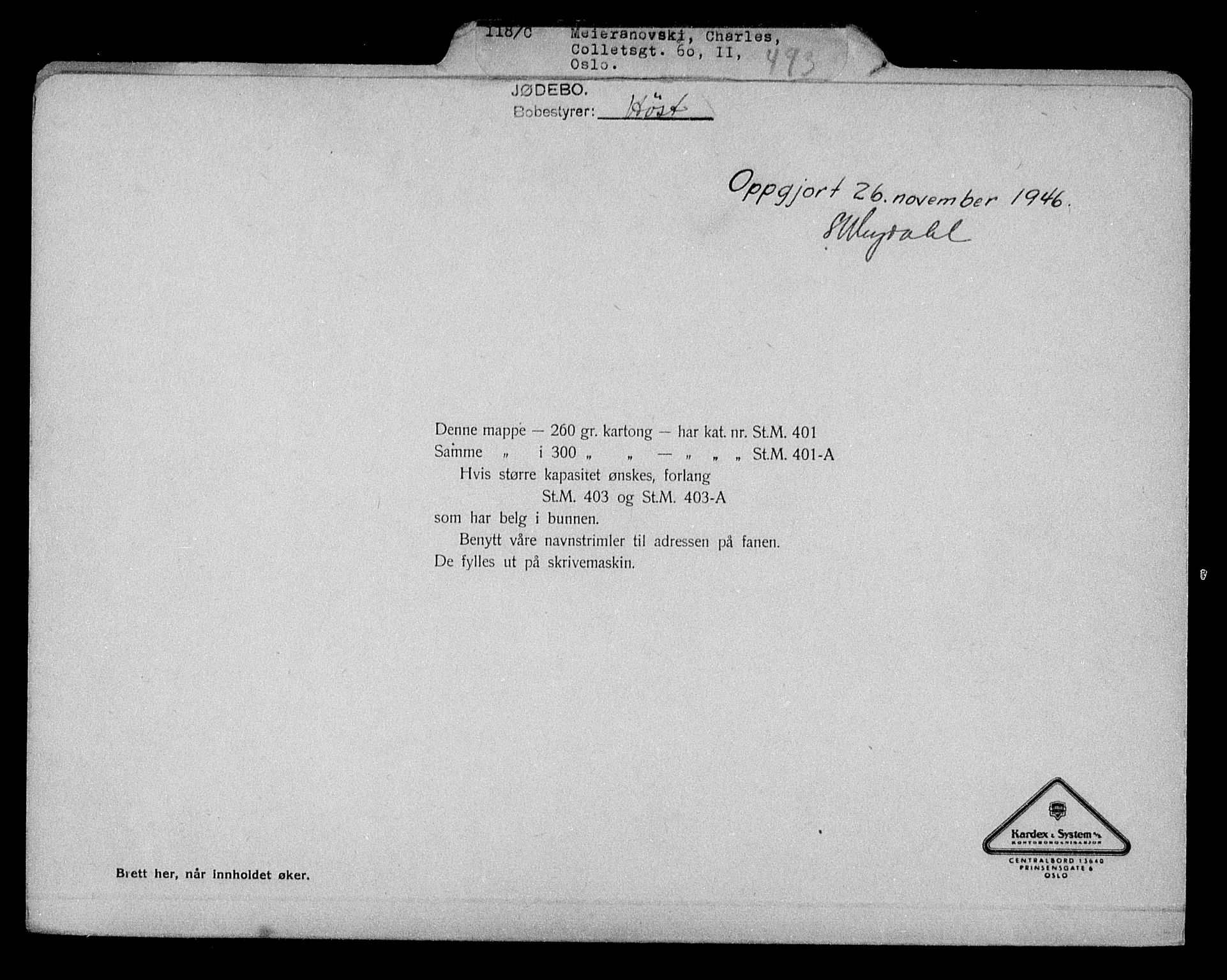 Justisdepartementet, Tilbakeføringskontoret for inndratte formuer, AV/RA-S-1564/H/Hc/Hcc/L0962: --, 1945-1947, p. 838