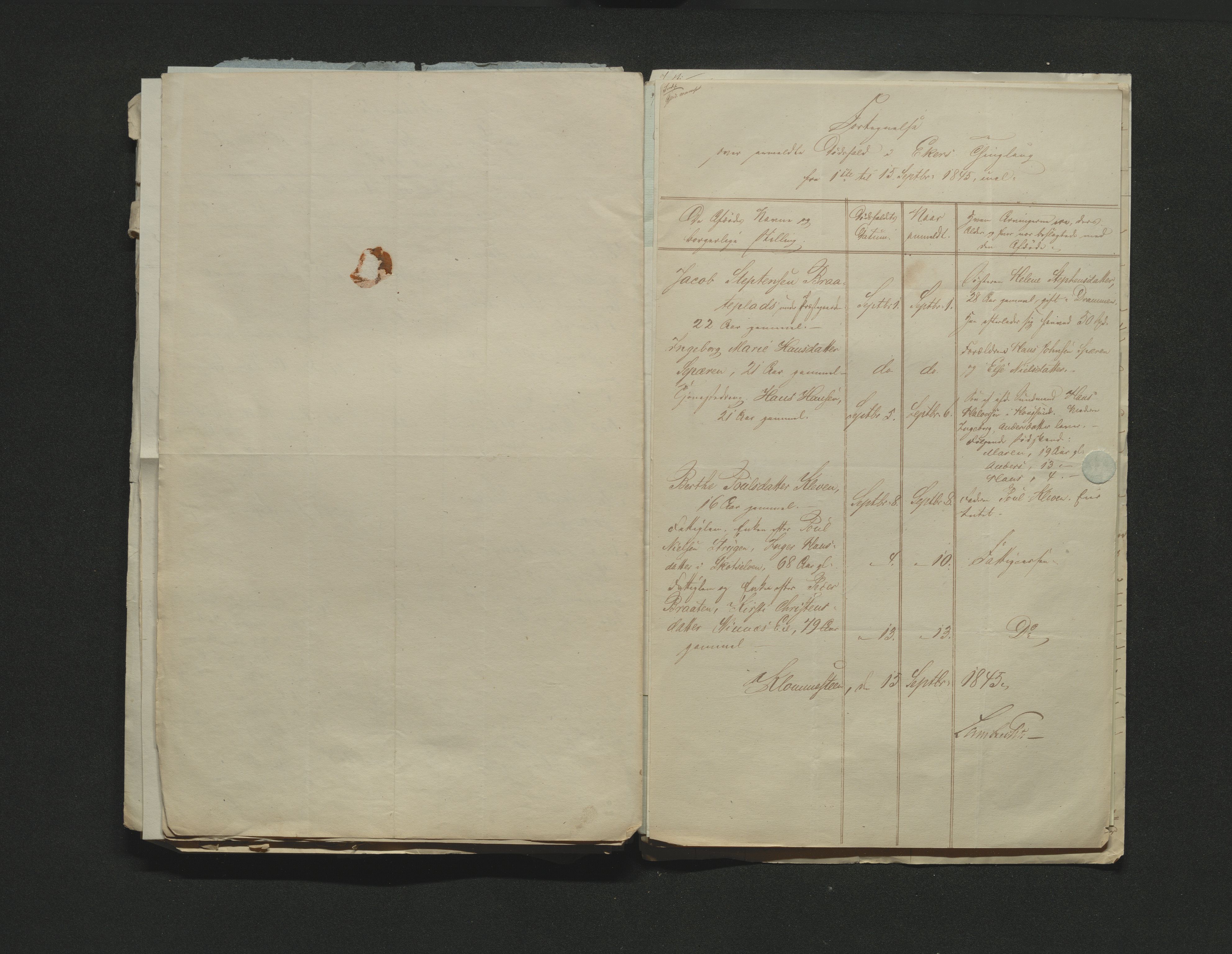 Eiker, Modum og Sigdal sorenskriveri, AV/SAKO-A-123/H/Ha/Hab/L0006: Dødsfallsmeldinger, 1841-1845
