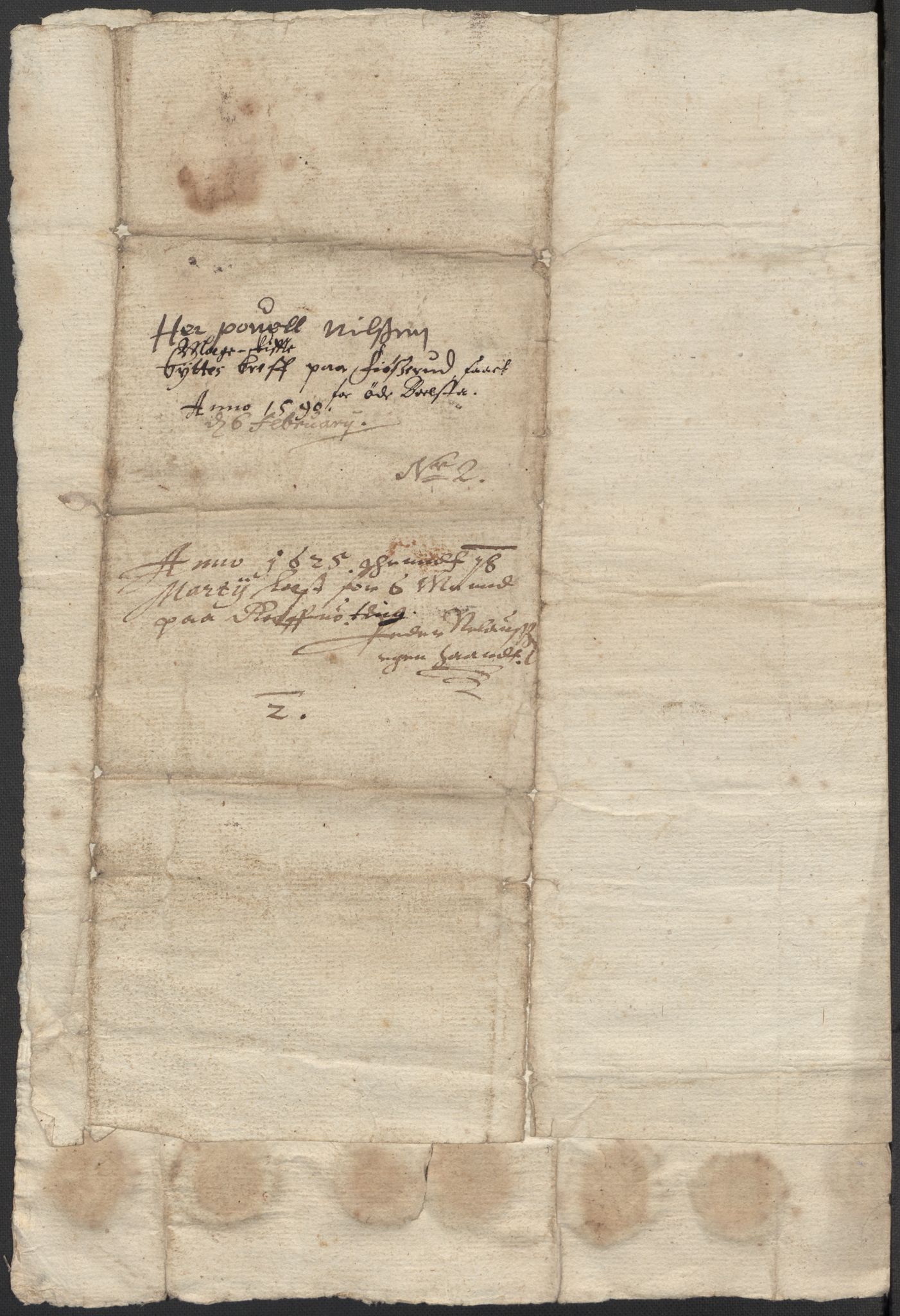 Riksarkivets diplomsamling, AV/RA-EA-5965/F15/L0021: Prestearkiv - Vestfold, 1573-1858, p. 20