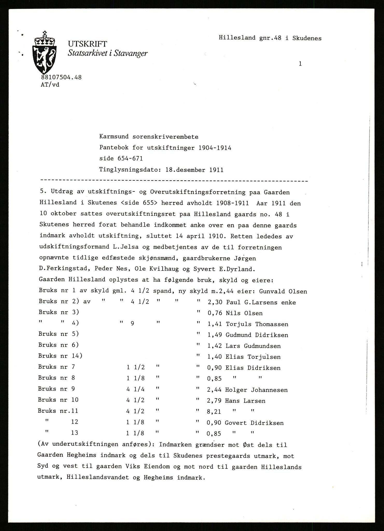 Statsarkivet i Stavanger, AV/SAST-A-101971/03/Y/Yj/L0037: Avskrifter sortert etter gårdsnavn: Hetland i Nerstrand - Hobberstad, 1750-1930, p. 188