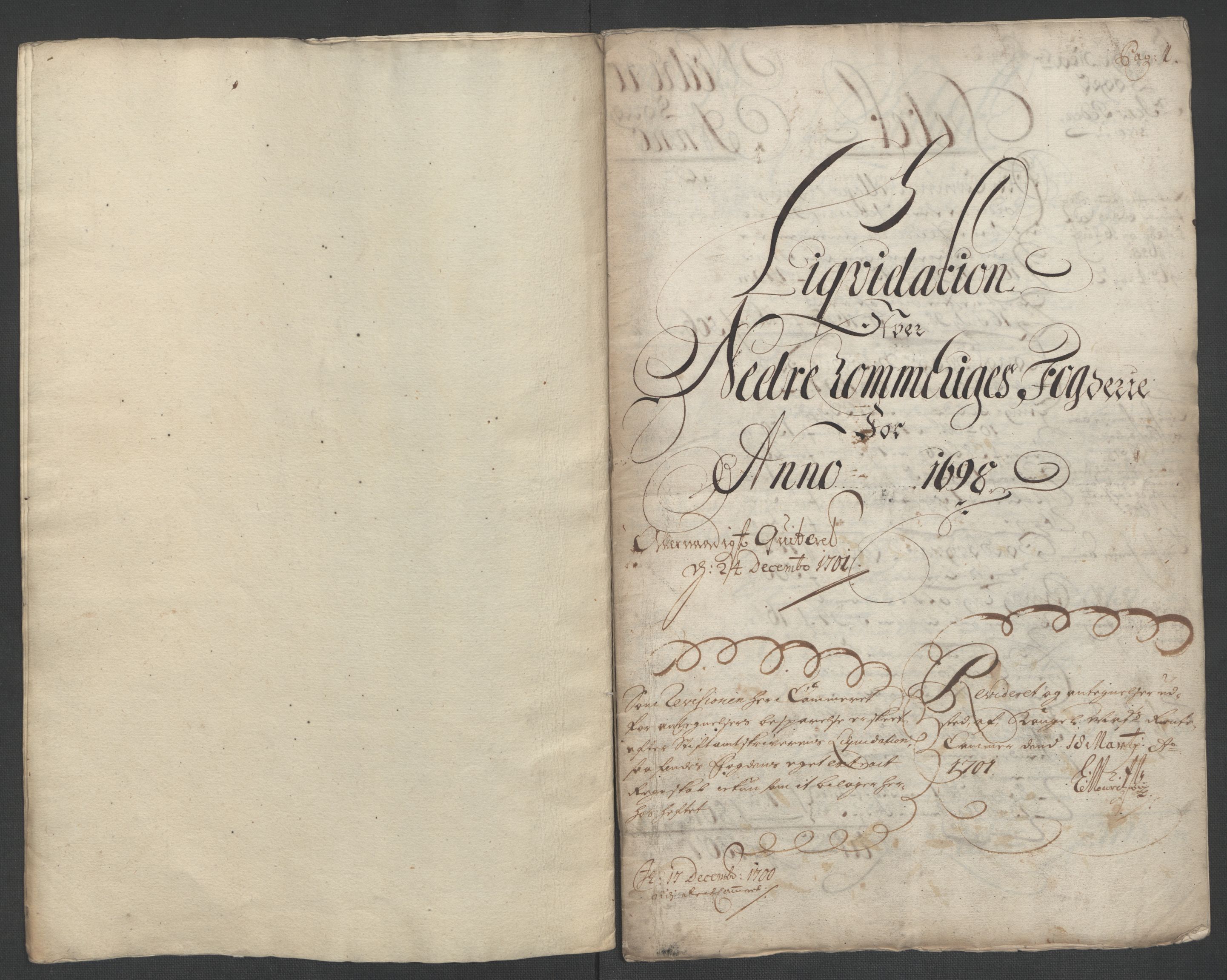 Rentekammeret inntil 1814, Reviderte regnskaper, Fogderegnskap, AV/RA-EA-4092/R11/L0581: Fogderegnskap Nedre Romerike, 1698, p. 10