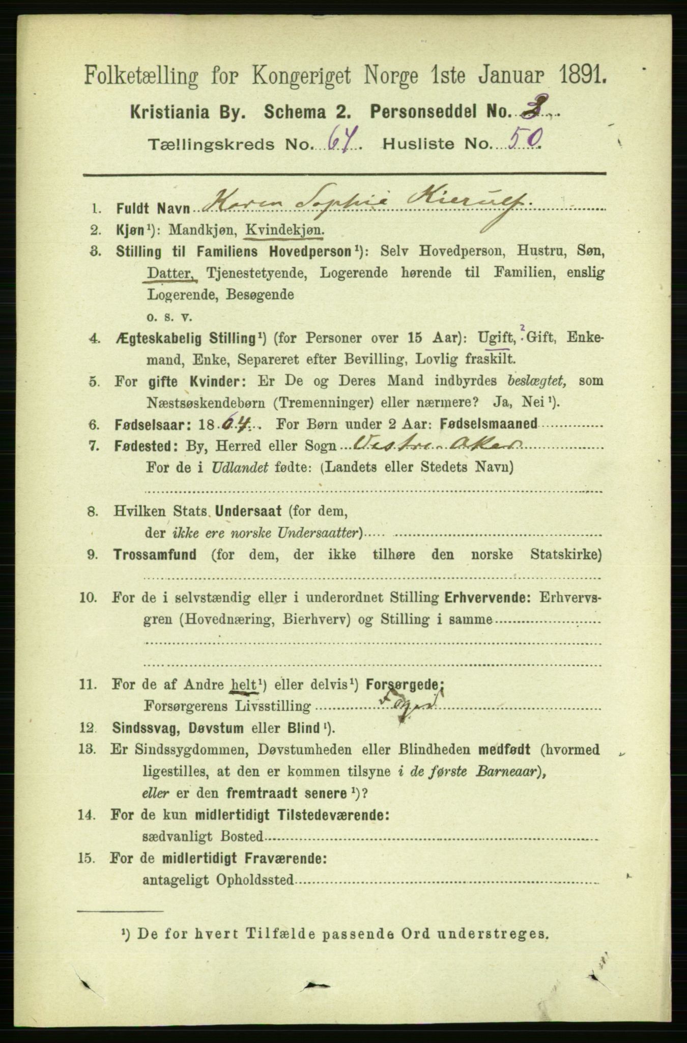 RA, 1891 census for 0301 Kristiania, 1891, p. 34806