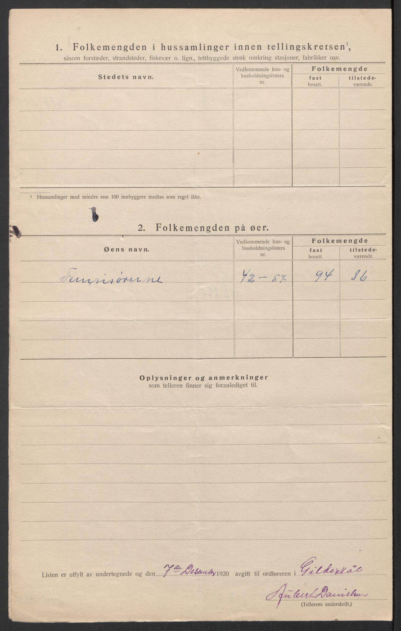 SAT, 1920 census for Gildeskål, 1920, p. 12