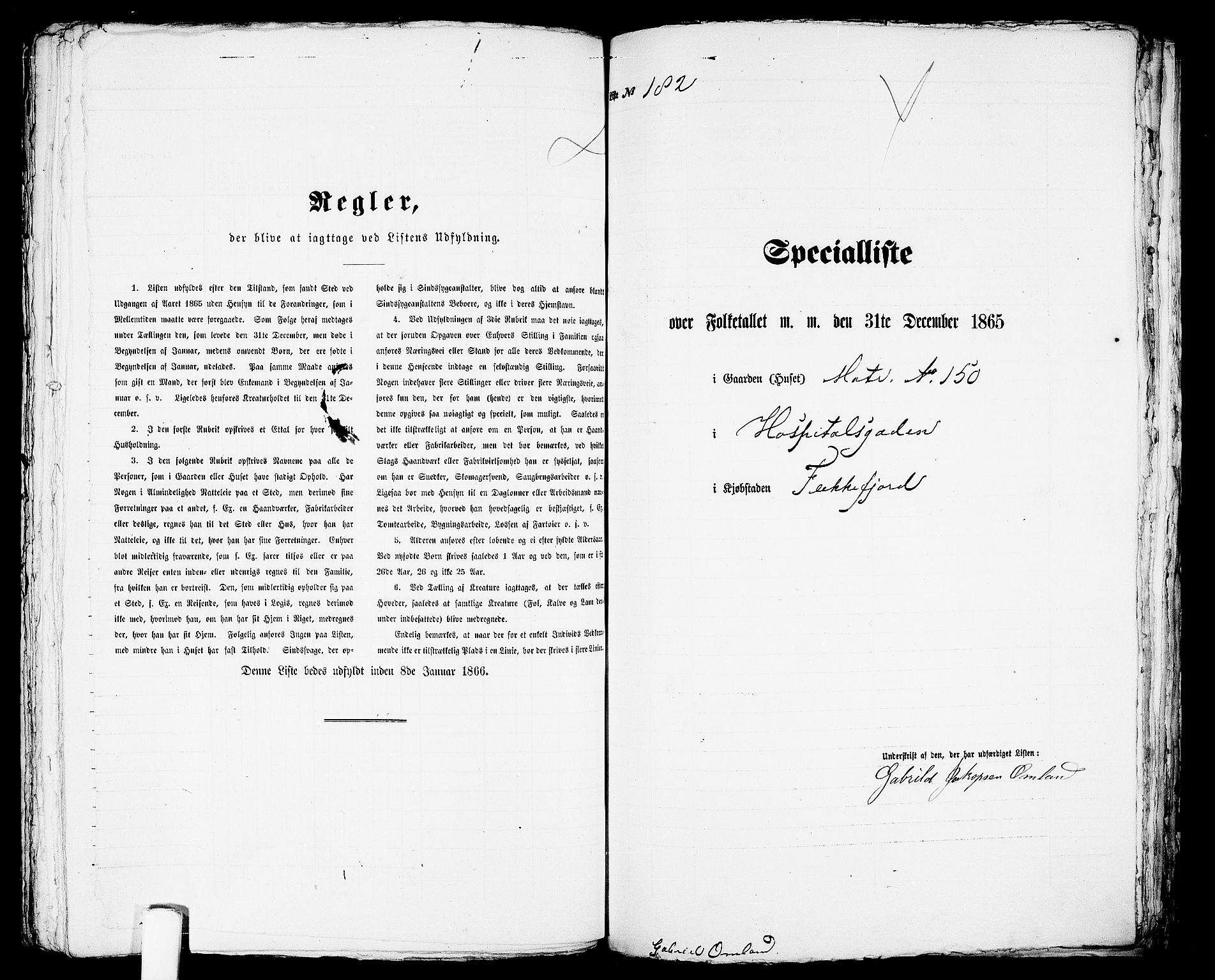 RA, 1865 census for Flekkefjord/Flekkefjord, 1865, p. 374