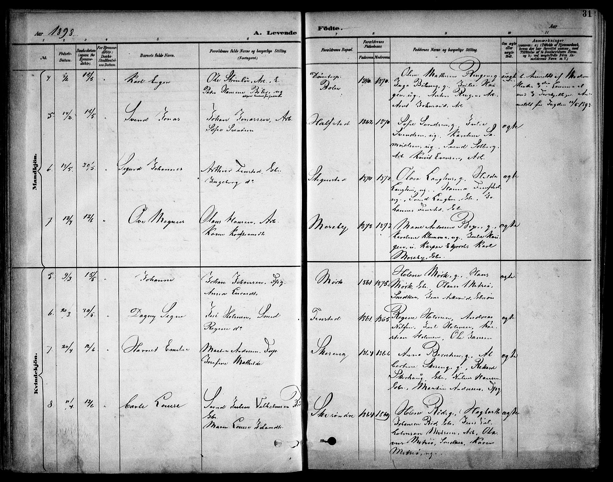 Kråkstad prestekontor Kirkebøker, AV/SAO-A-10125a/F/Fb/L0002: Parish register (official) no. II 2, 1893-1917, p. 31