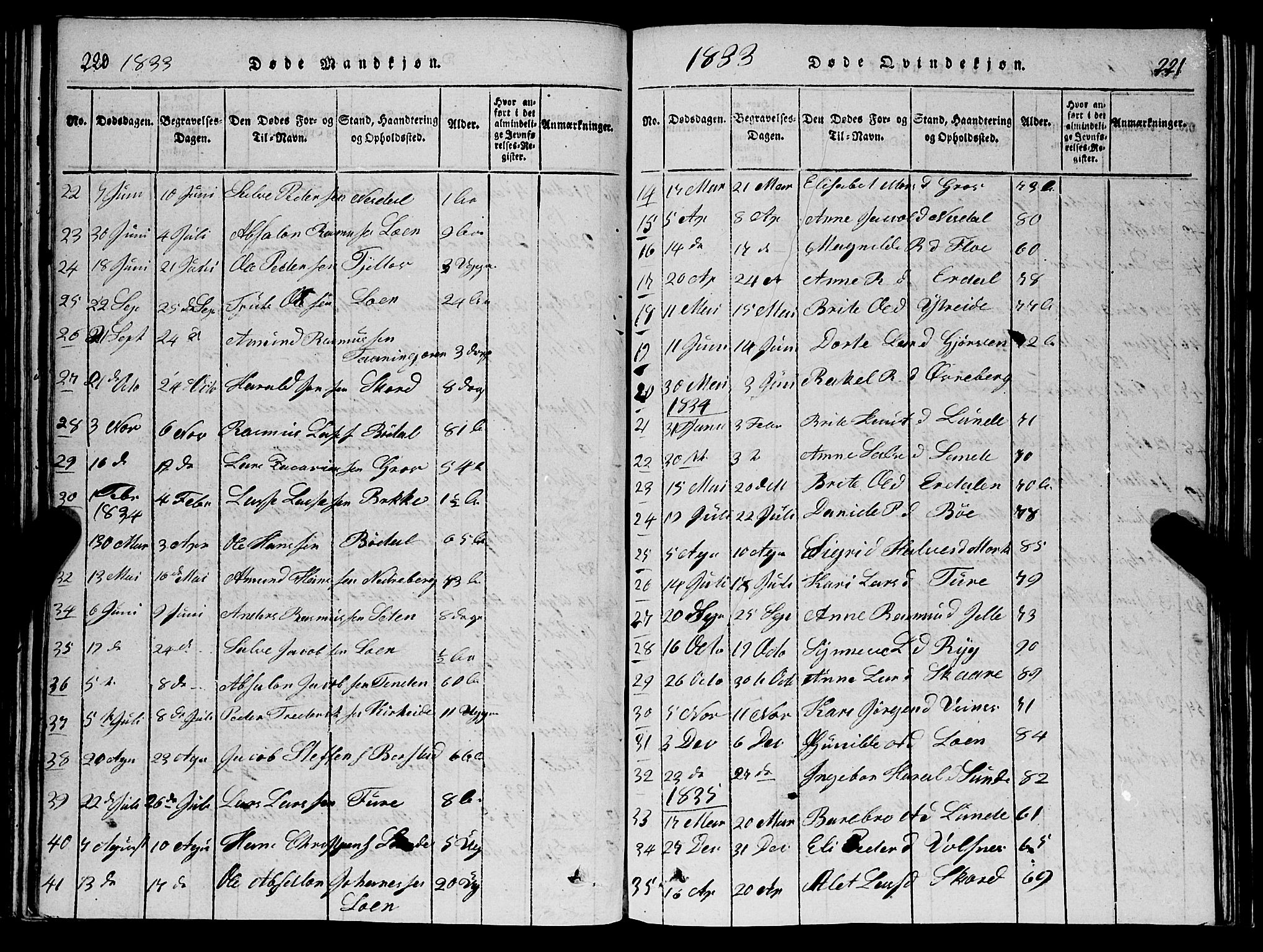 Stryn Sokneprestembete, SAB/A-82501: Parish register (copy) no. C 1, 1801-1845, p. 220-221