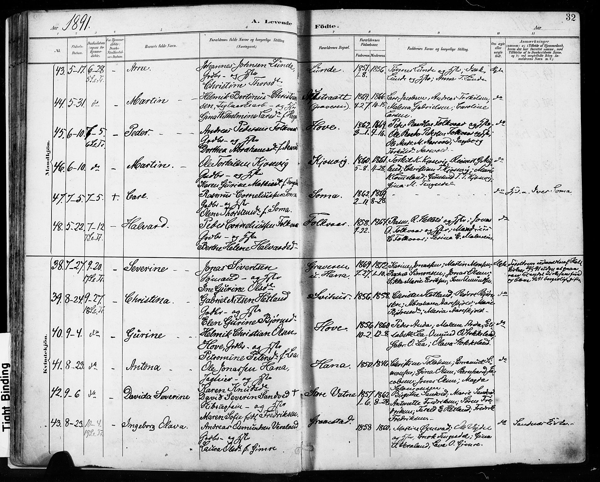 Høyland sokneprestkontor, AV/SAST-A-101799/001/30BA/L0013: Parish register (official) no. A 13.1, 1889-1898, p. 32