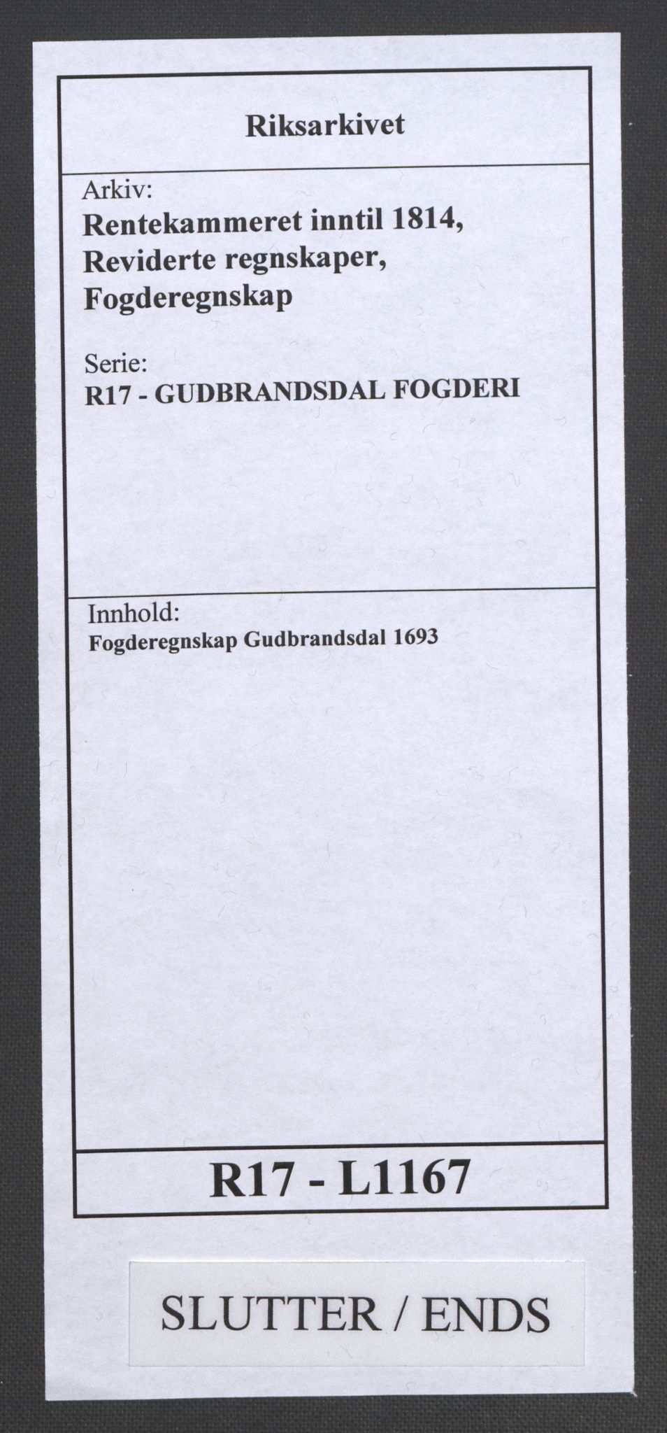 Rentekammeret inntil 1814, Reviderte regnskaper, Fogderegnskap, AV/RA-EA-4092/R17/L1167: Fogderegnskap Gudbrandsdal, 1693, p. 345