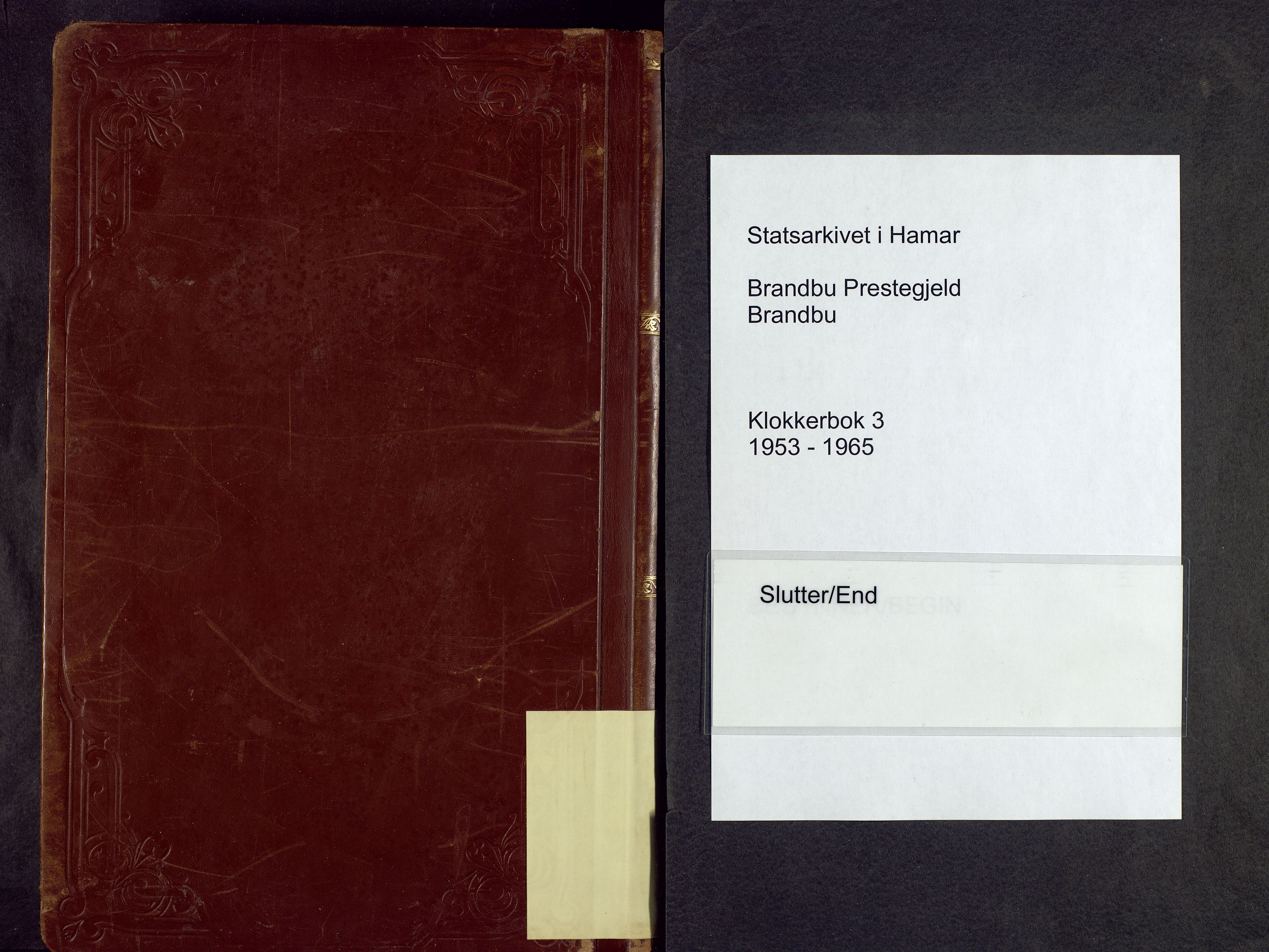 Brandbu prestekontor, AV/SAH-PREST-114/H/Ha/Hab/L0003: Parish register (copy) no. 3, 1953-1965