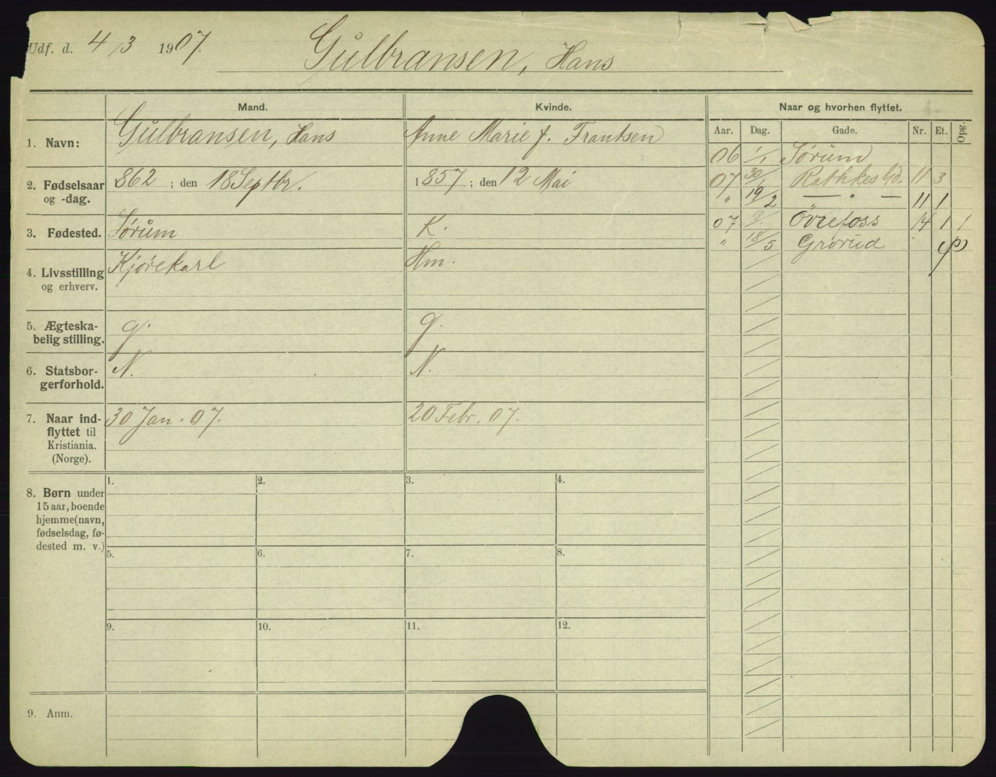 Oslo folkeregister, Registerkort, AV/SAO-A-11715/F/Fa/Fac/L0003: Menn, 1906-1914, p. 724a