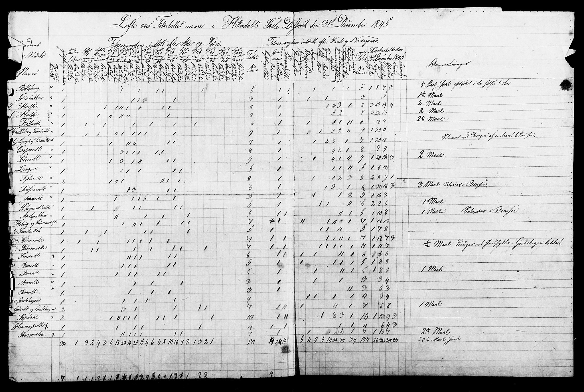 , Census 1845 for Røros/Røros, 1845, p. 19