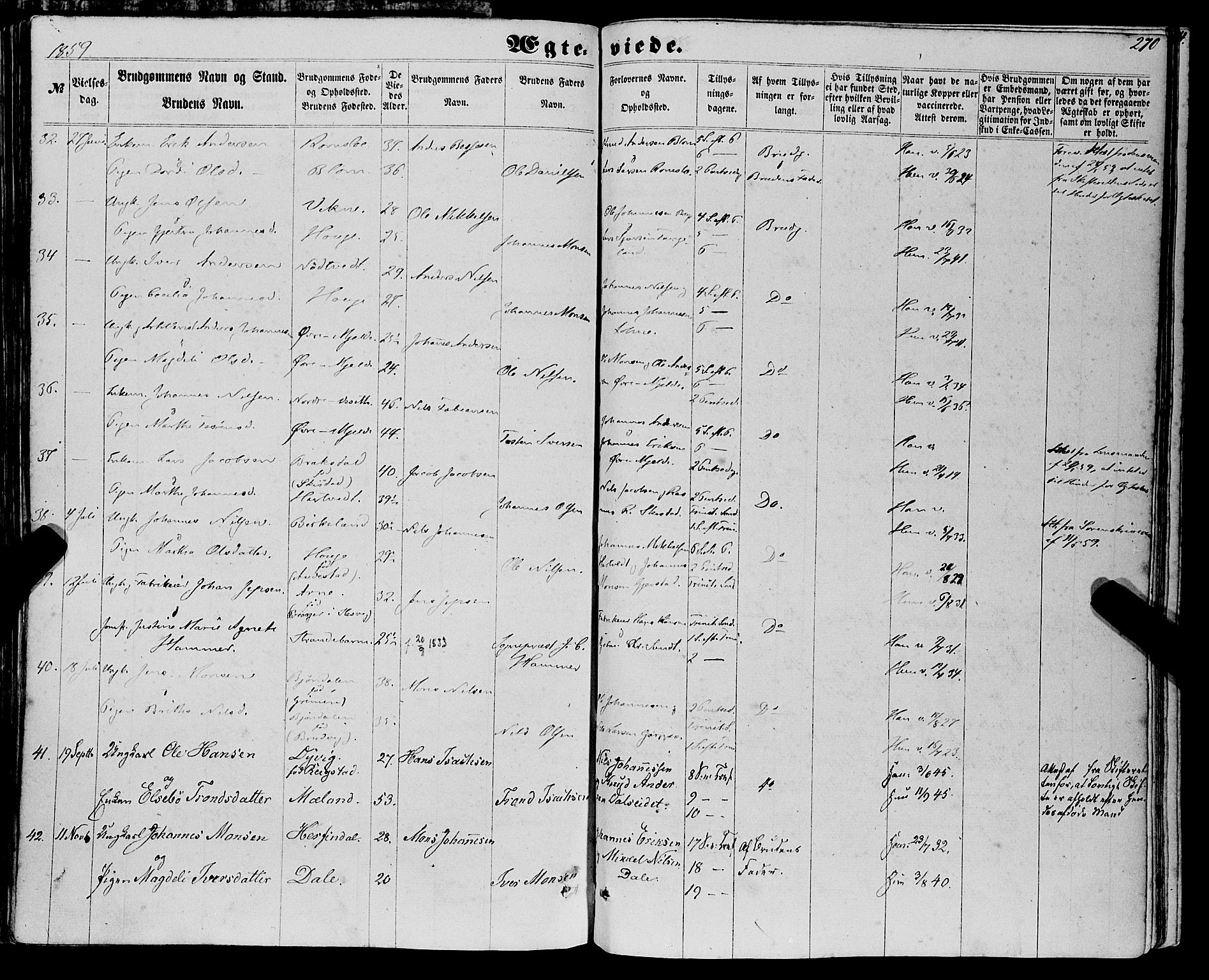 Haus sokneprestembete, AV/SAB-A-75601/H/Haa: Parish register (official) no. A 17, 1858-1870, p. 270