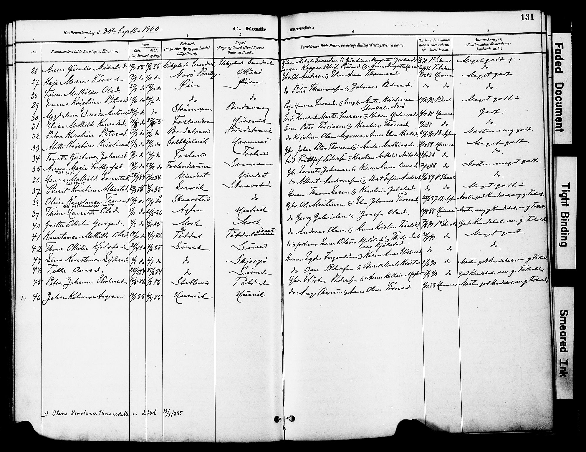 Ministerialprotokoller, klokkerbøker og fødselsregistre - Nord-Trøndelag, SAT/A-1458/774/L0628: Parish register (official) no. 774A02, 1887-1903, p. 131
