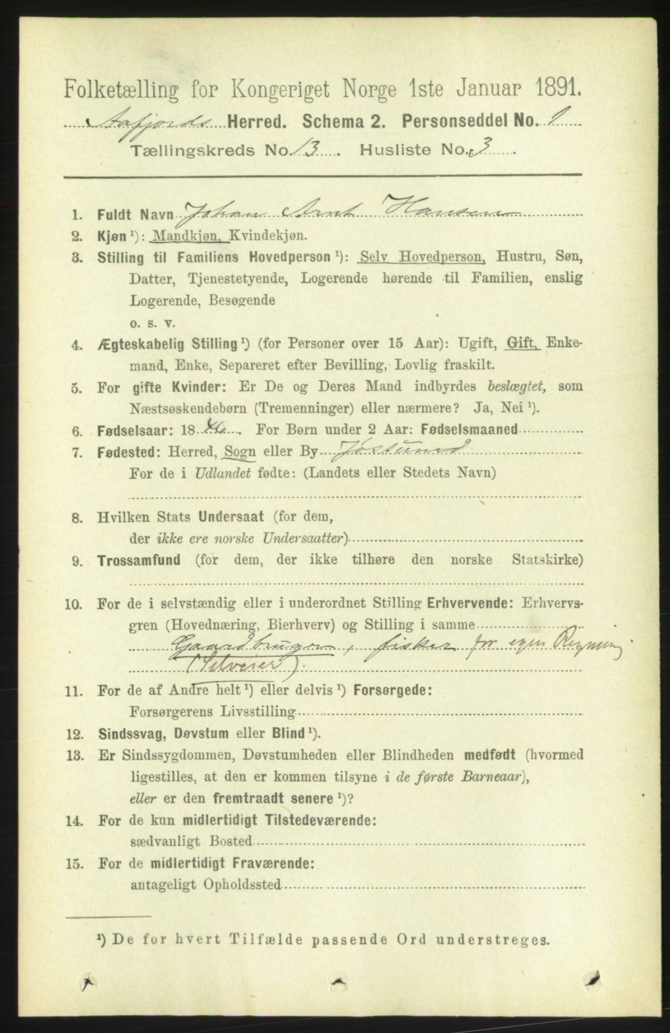 RA, 1891 census for 1630 Åfjord, 1891, p. 4183