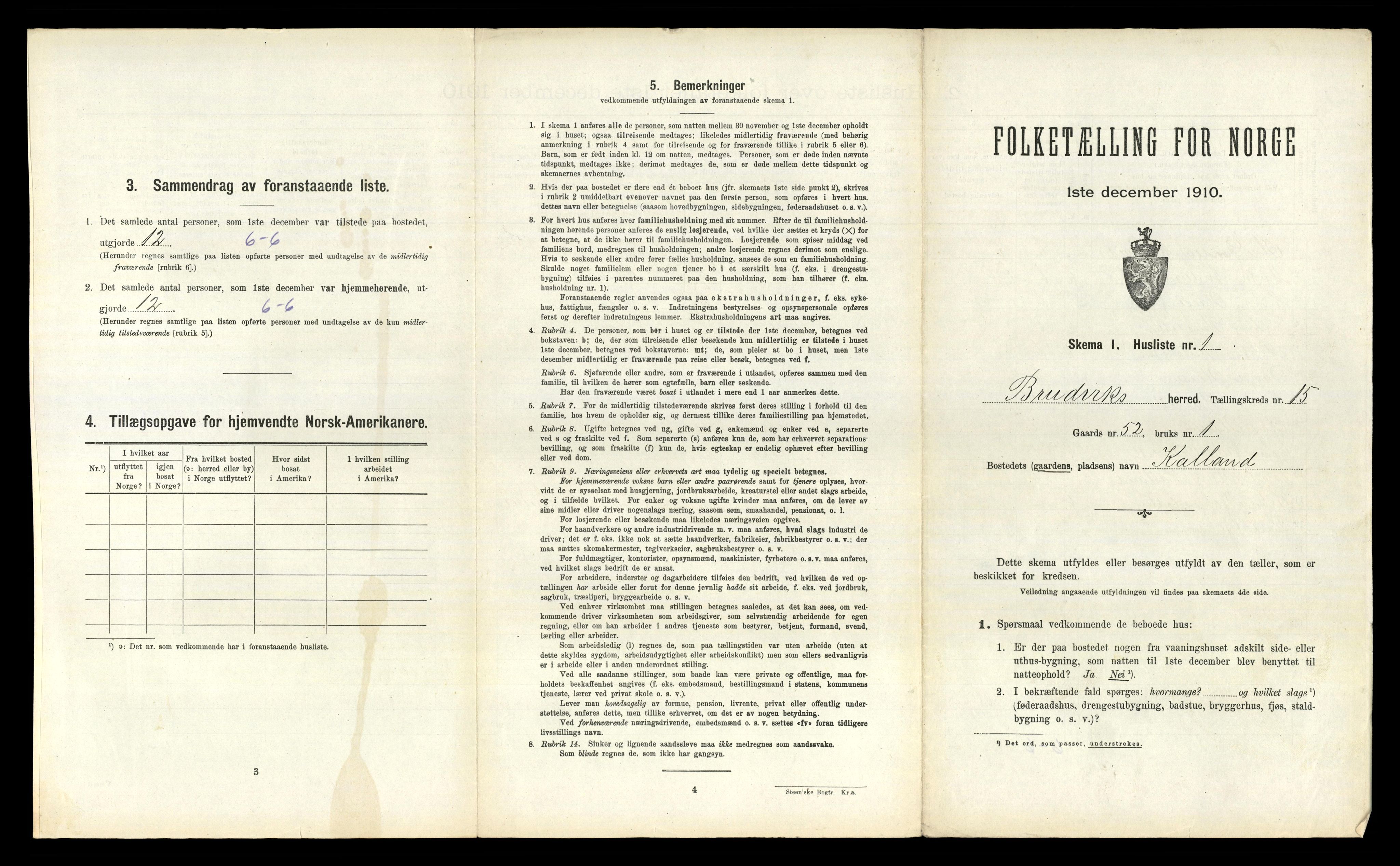 RA, 1910 census for Bruvik, 1910, p. 944