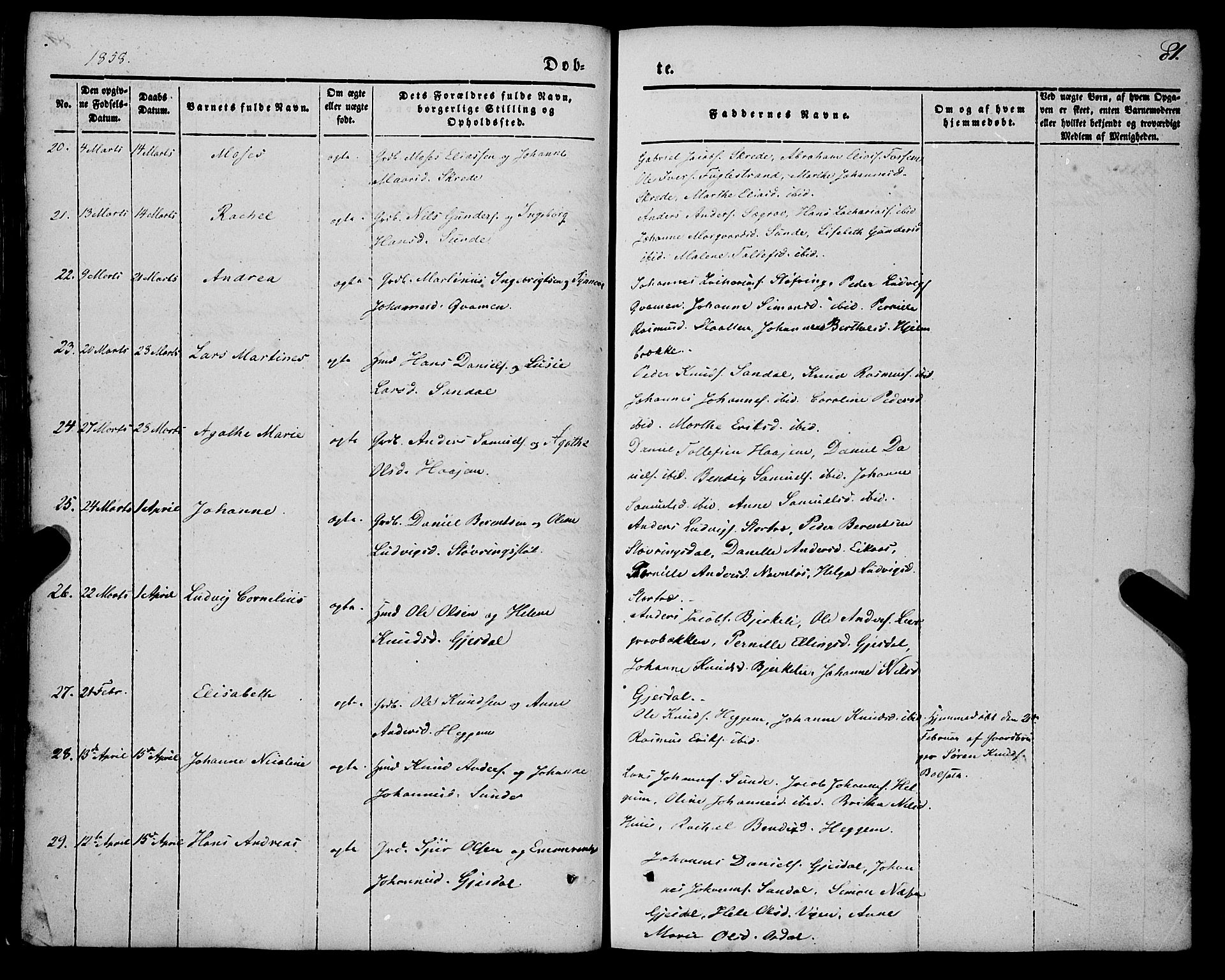 Jølster sokneprestembete, AV/SAB-A-80701/H/Haa/Haaa/L0010: Parish register (official) no. A 10, 1847-1865, p. 81