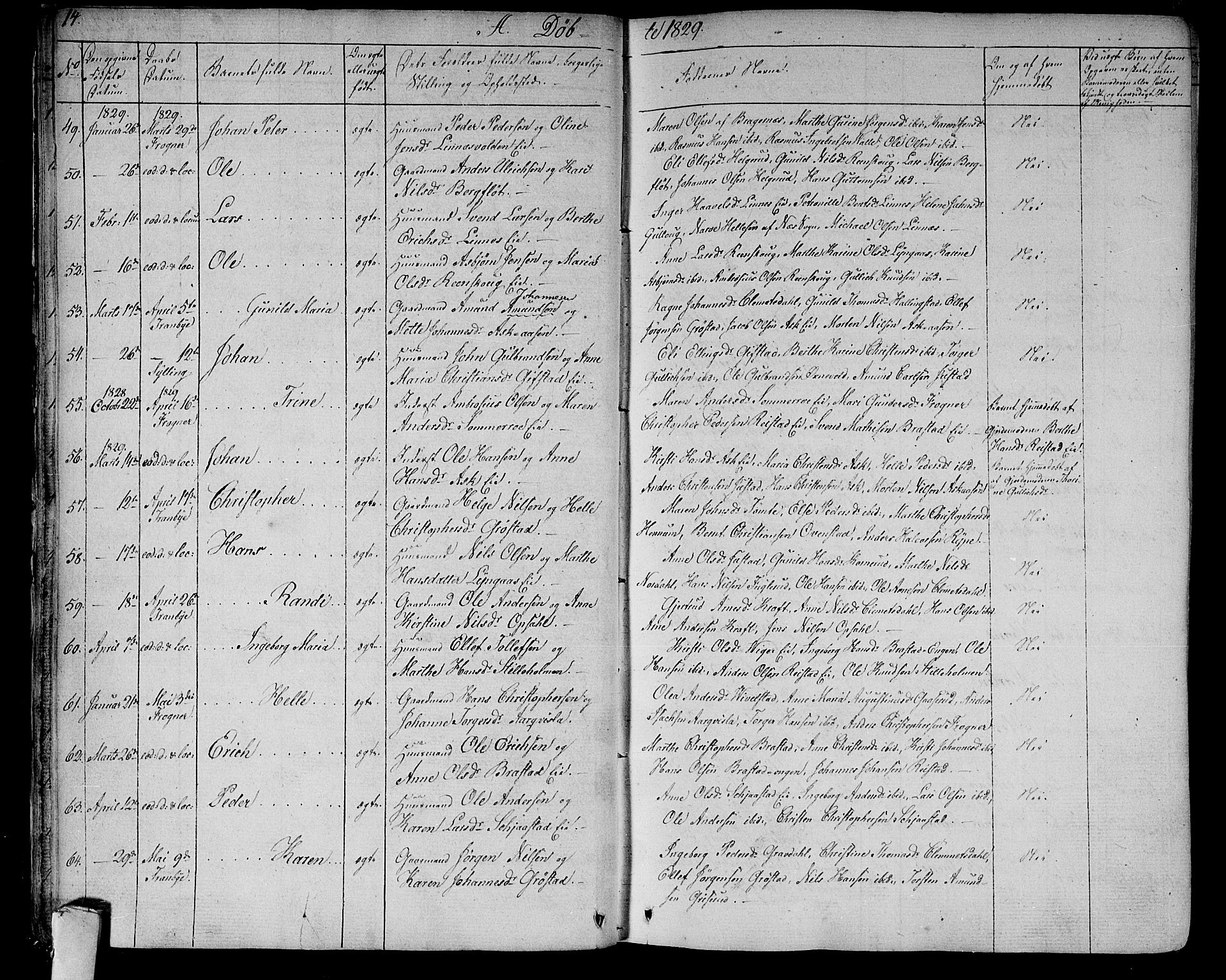 Lier kirkebøker, SAKO/A-230/F/Fa/L0010: Parish register (official) no. I 10, 1827-1843, p. 14