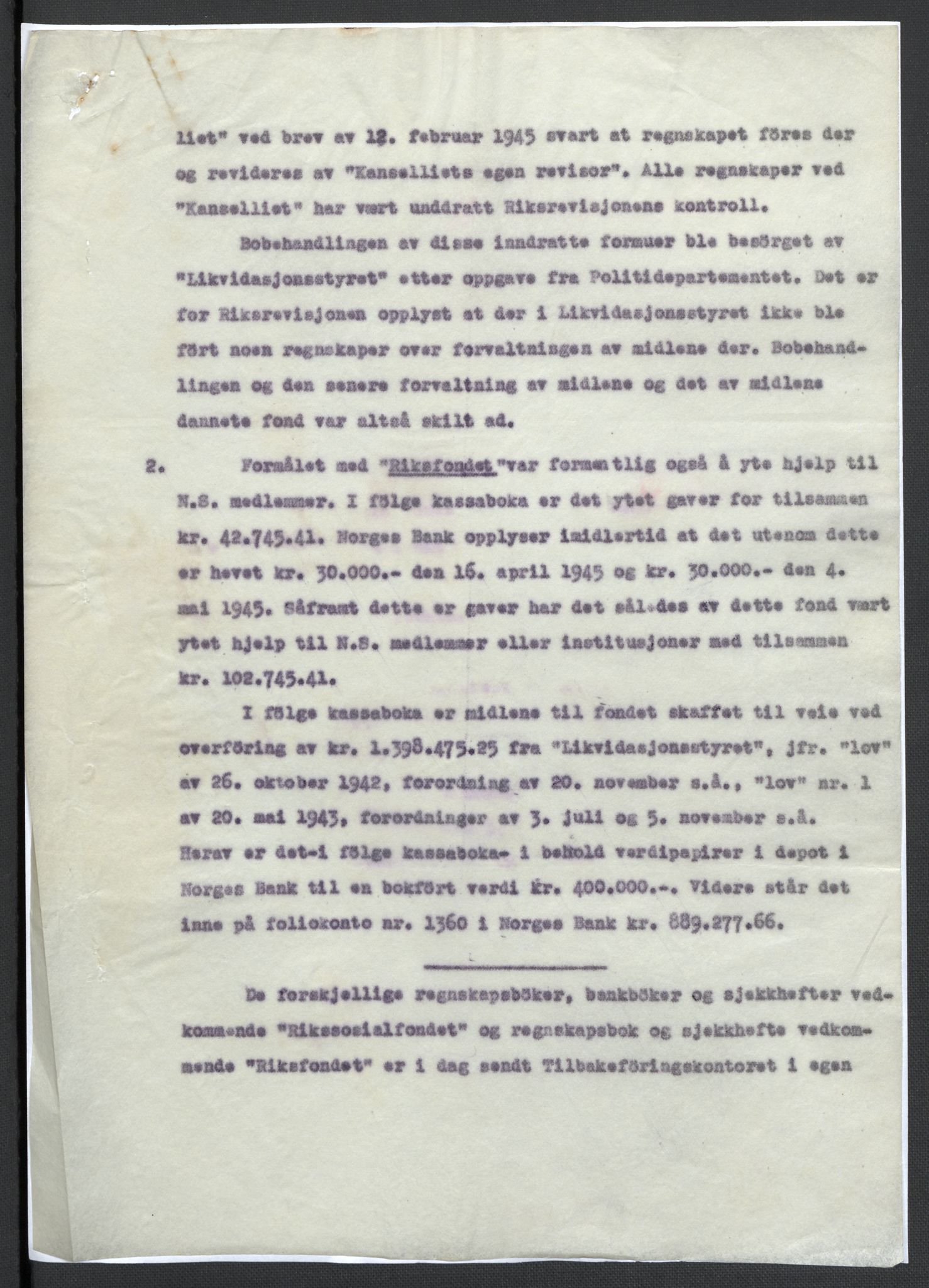 Landssvikarkivet, Oslo politikammer, AV/RA-S-3138-01/D/Da/L0003: Dnr. 29, 1945, p. 1632