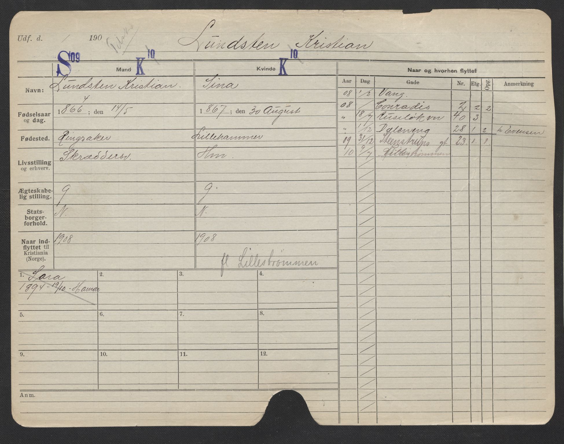 Oslo folkeregister, Registerkort, AV/SAO-A-11715/F/Fa/Fac/L0007: Menn, 1906-1914, p. 328a