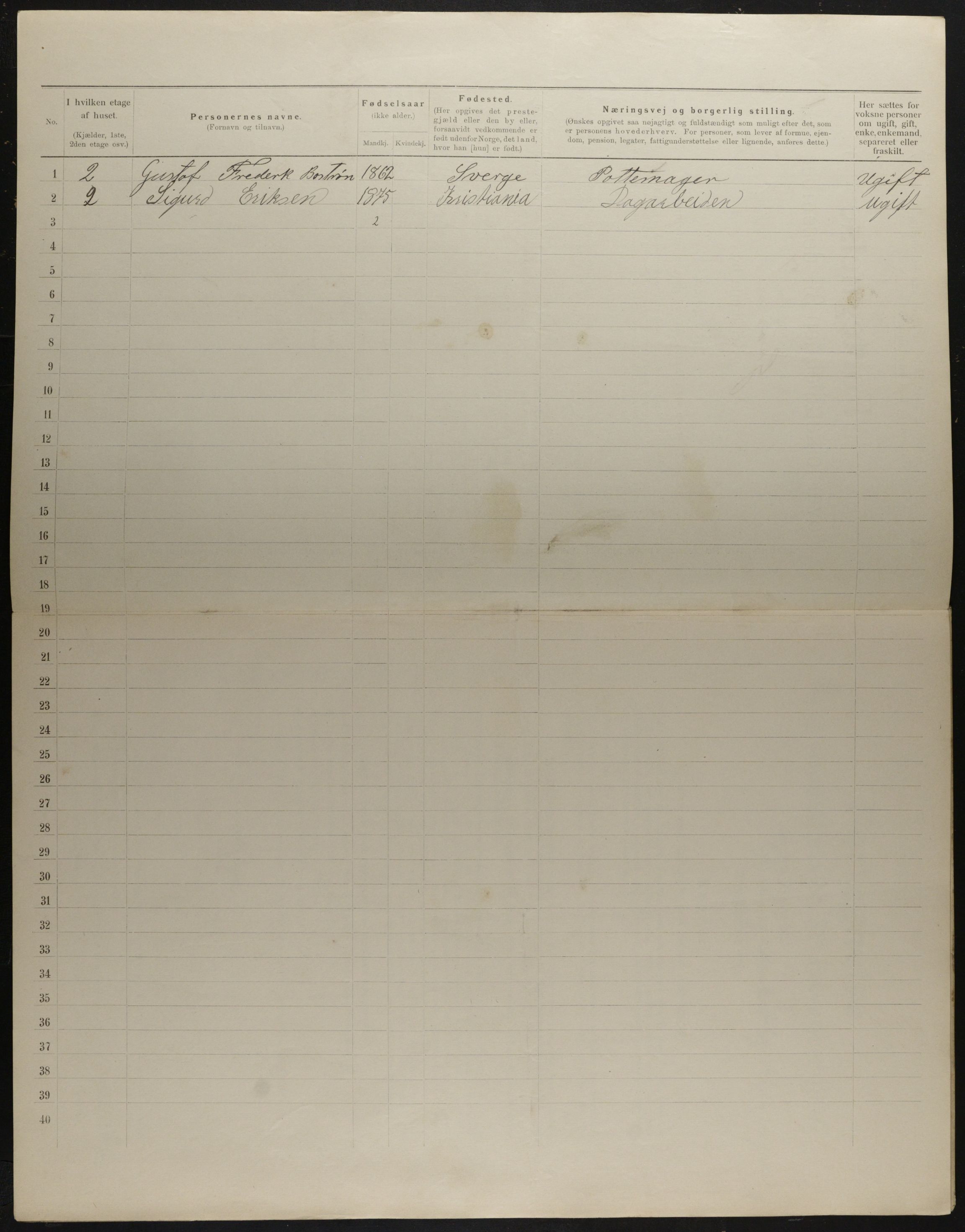 OBA, Municipal Census 1901 for Kristiania, 1901, p. 4735