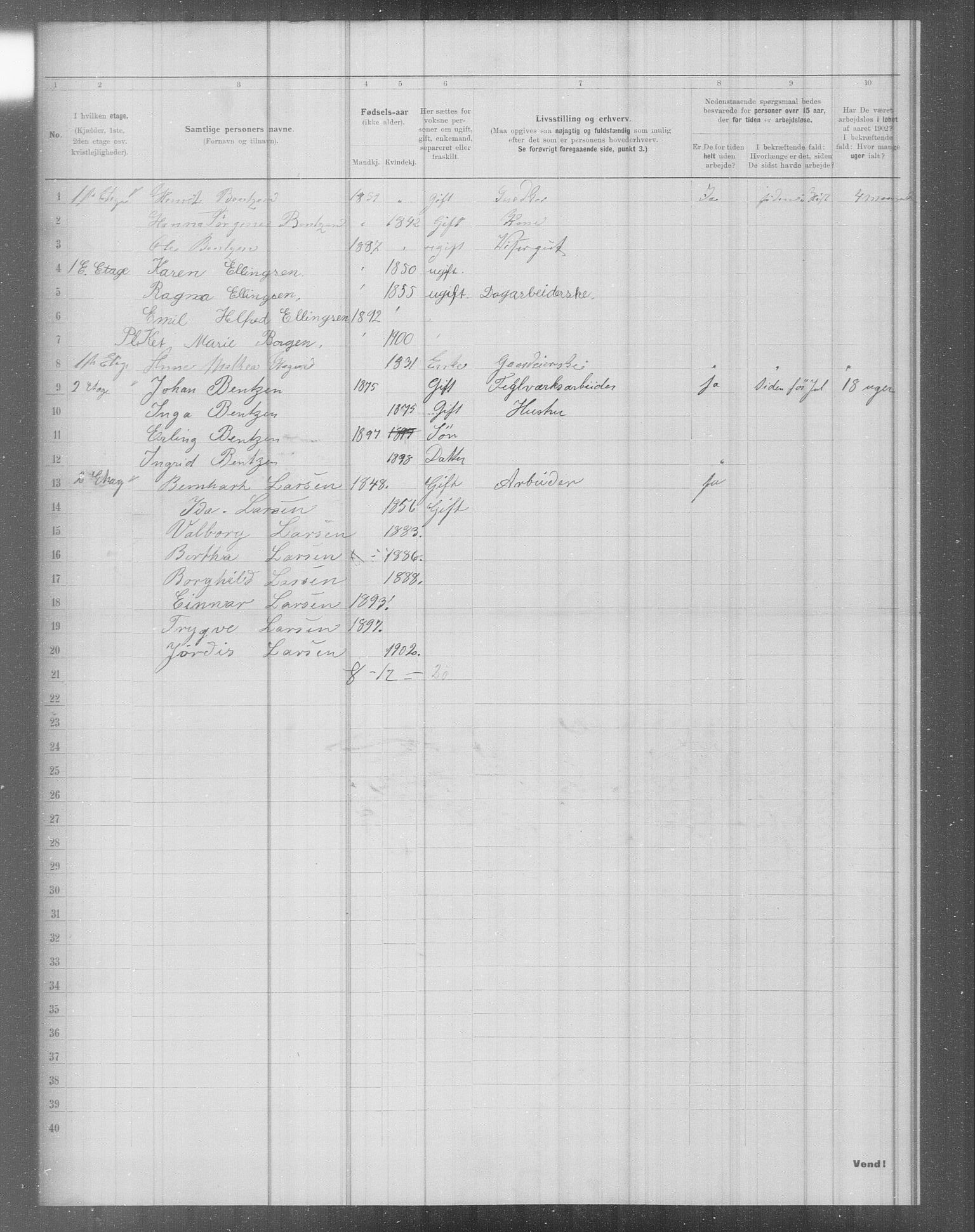 OBA, Municipal Census 1902 for Kristiania, 1902, p. 4707