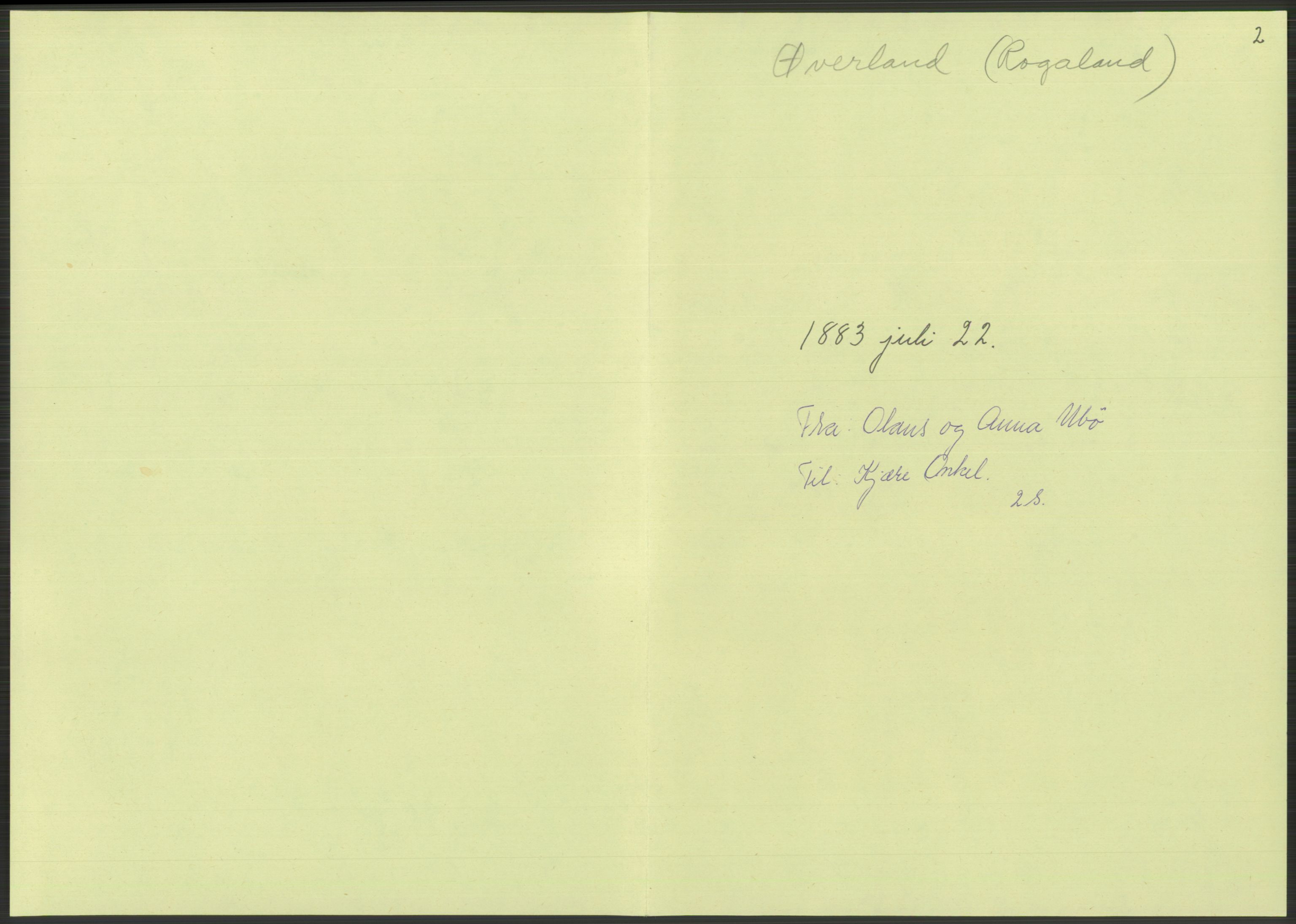 Samlinger til kildeutgivelse, Amerikabrevene, AV/RA-EA-4057/F/L0030: Innlån fra Rogaland: Vatnaland - Øverland, 1838-1914, p. 677