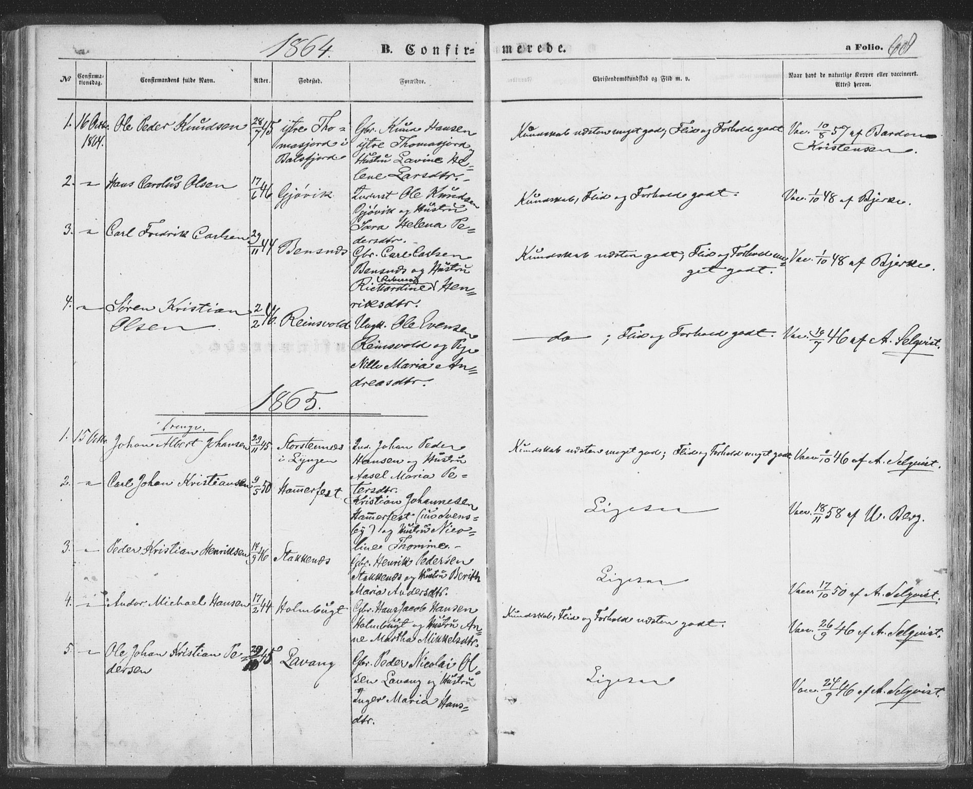 Lyngen sokneprestembete, AV/SATØ-S-1289/H/He/Hea/L0009kirke: Parish register (official) no. 9, 1864-1882, p. 68