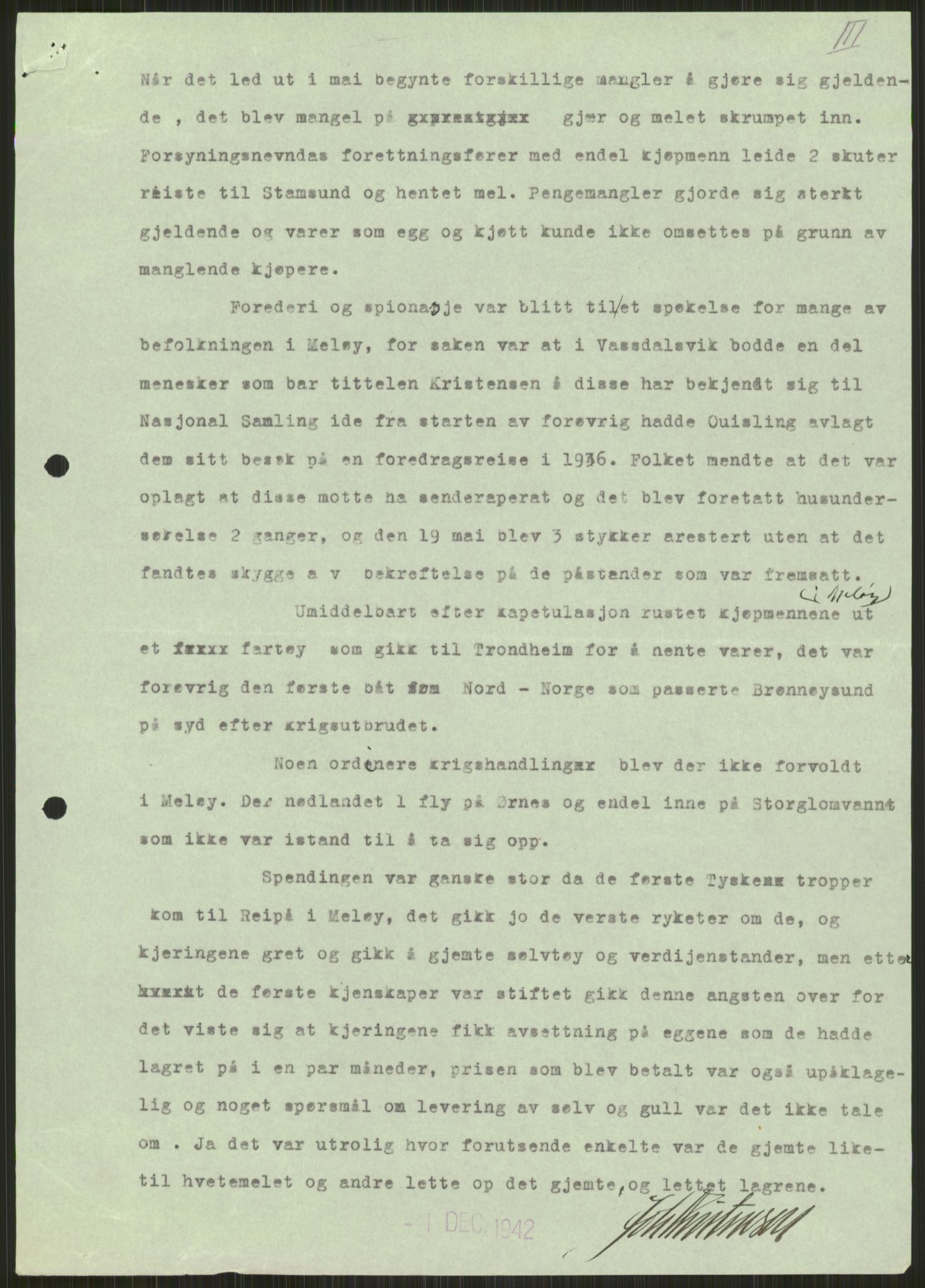 Forsvaret, Forsvarets krigshistoriske avdeling, AV/RA-RAFA-2017/Y/Ya/L0017: II-C-11-31 - Fylkesmenn.  Rapporter om krigsbegivenhetene 1940., 1940, p. 180