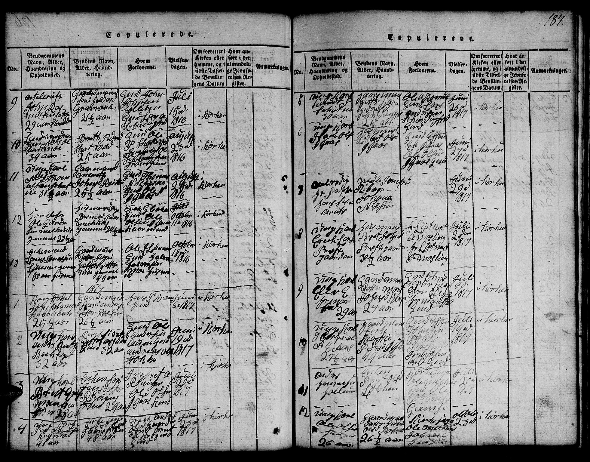 Ministerialprotokoller, klokkerbøker og fødselsregistre - Sør-Trøndelag, SAT/A-1456/691/L1092: Parish register (copy) no. 691C03, 1816-1852, p. 187